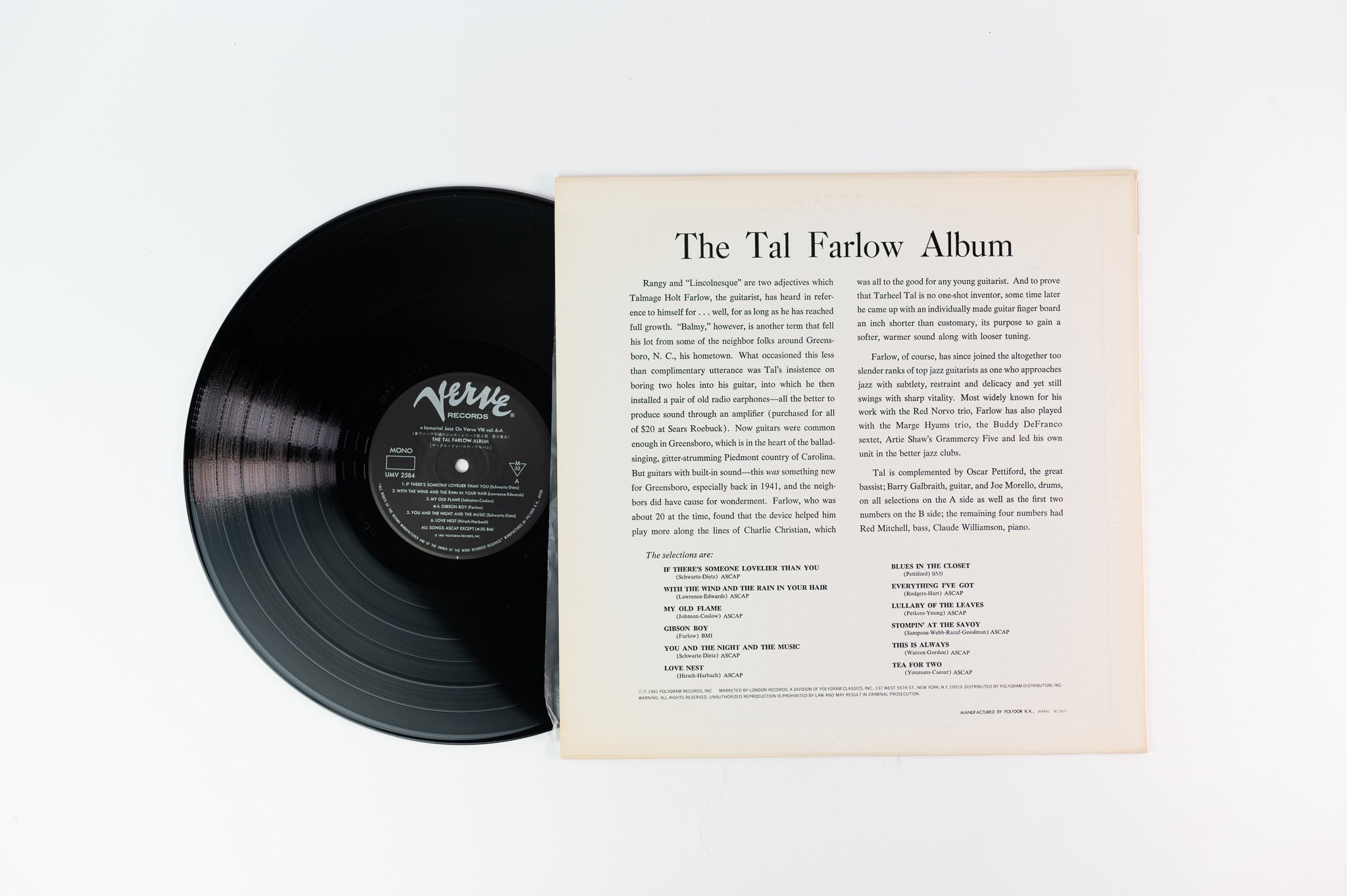 Tal Farlow - The Tal Farlow Album on Verve Japanese Reissue