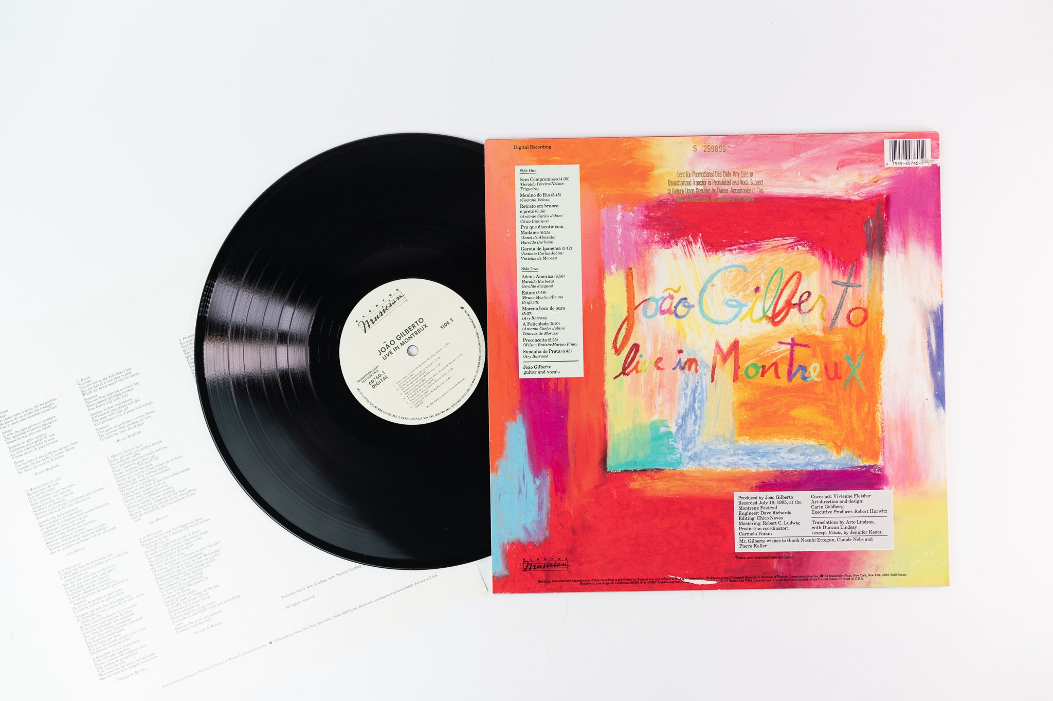 João Gilberto - Live In Montreux on Elektra Musician Promo