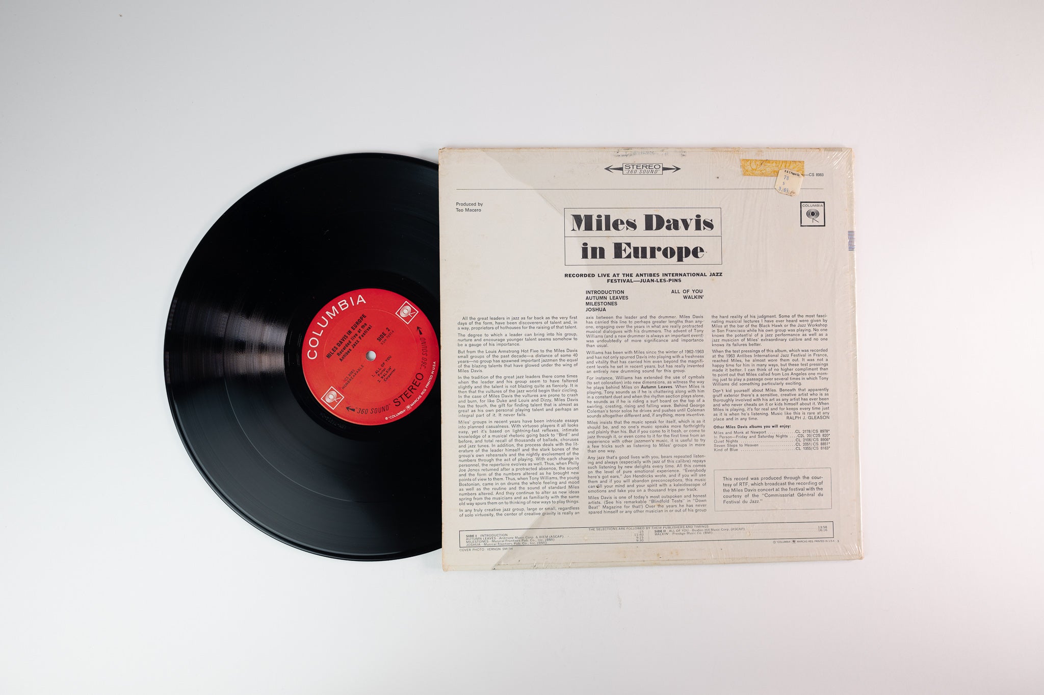 Miles Davis - Miles Davis In Europe on Columbia - Stereo