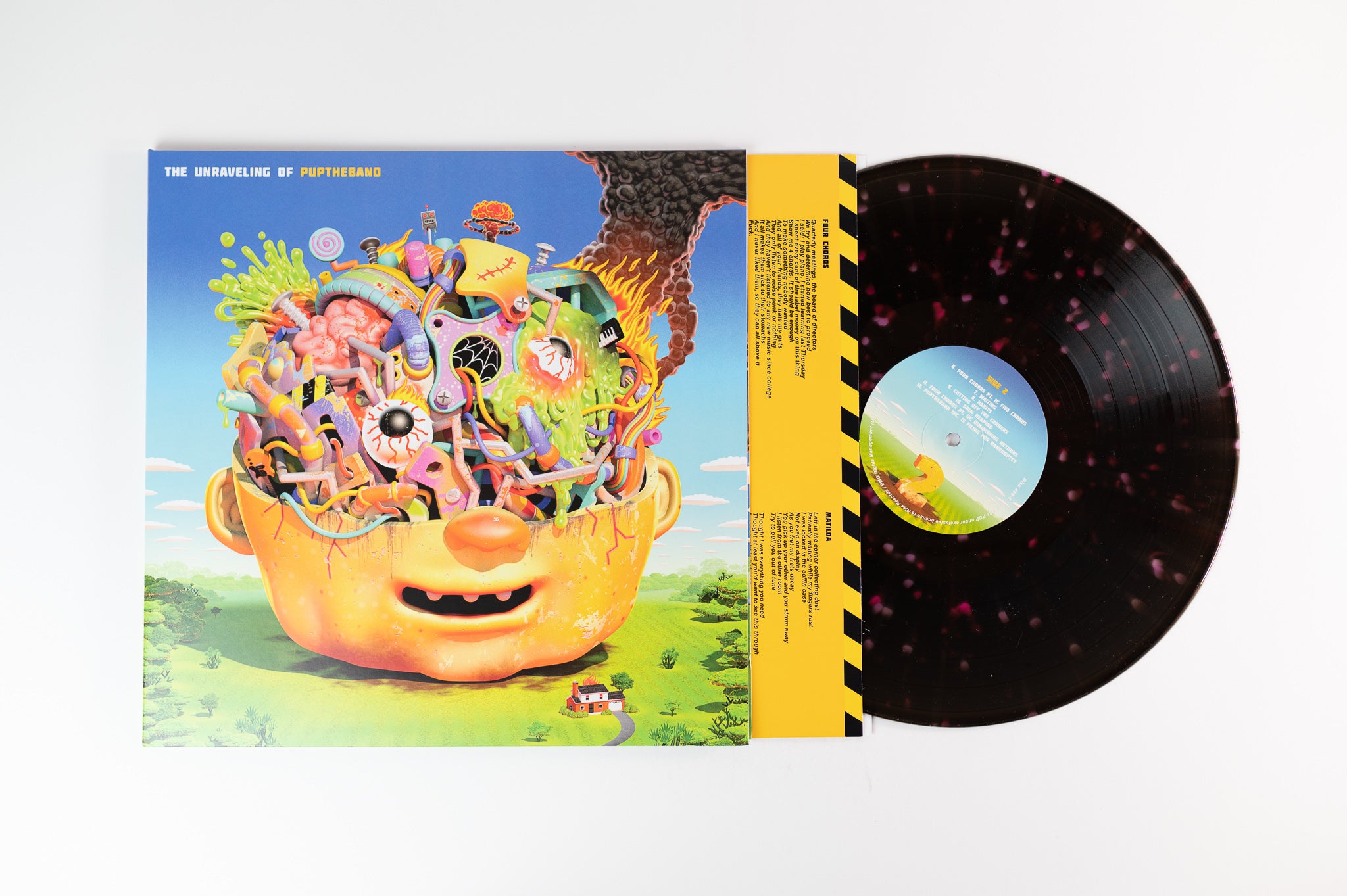 Pup - The Unraveling of PUPTheBand on Rise Ltd Black With Coral & Violet Splatter