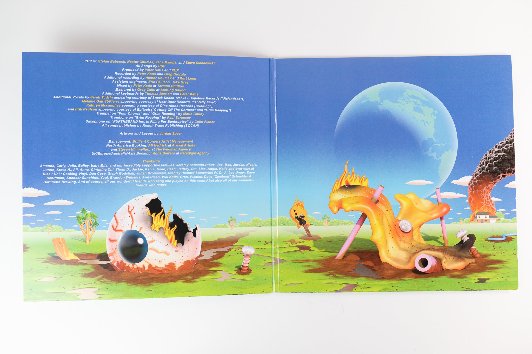 Pup - The Unraveling of PUPTheBand on Rise Ltd Black With Coral & Violet Splatter