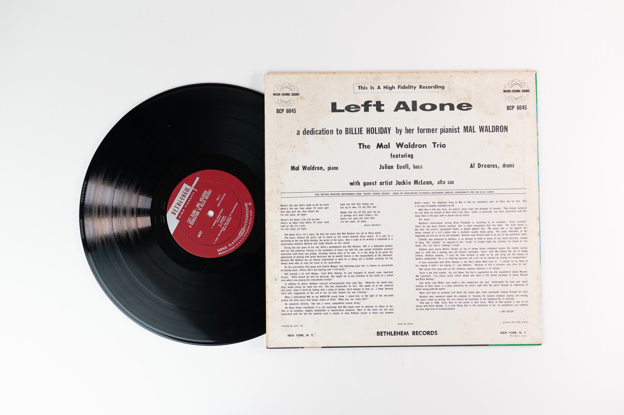 Mal Waldron - Left Alone on Bethlehem Mono Deep Groove