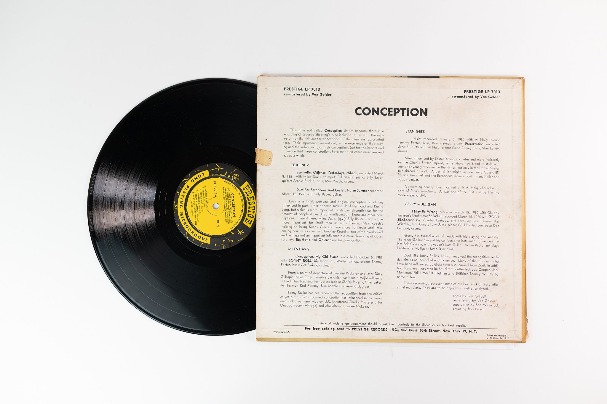 Miles Davis & Various Artists - Conception on Prestige Mono Deep Groove Bergenfield