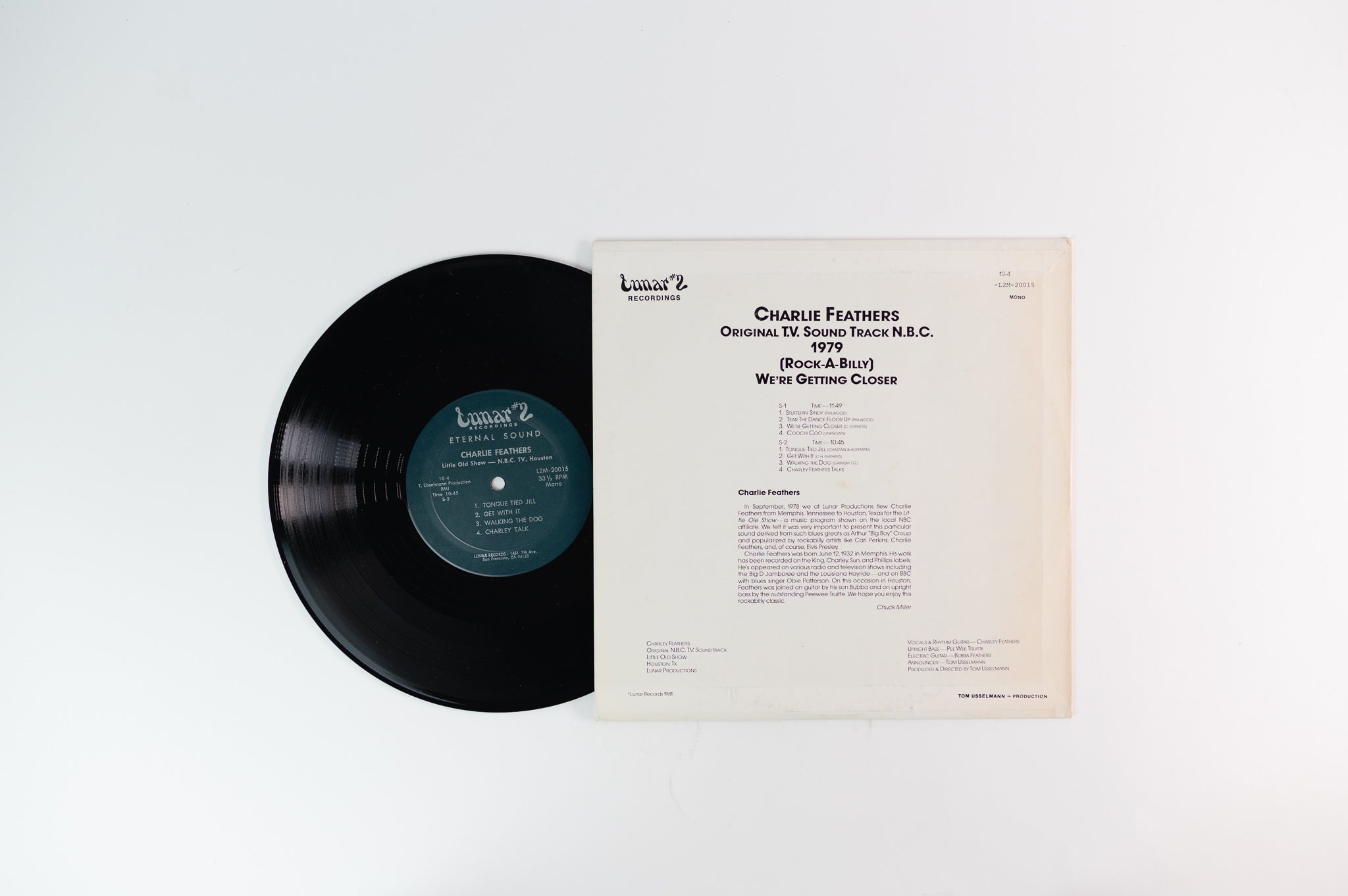 Charlie Feathers - Original TV Sound Track N.B.C 1979 (Rock-A-Billy) We're Getting Closer on Lunar 10"
