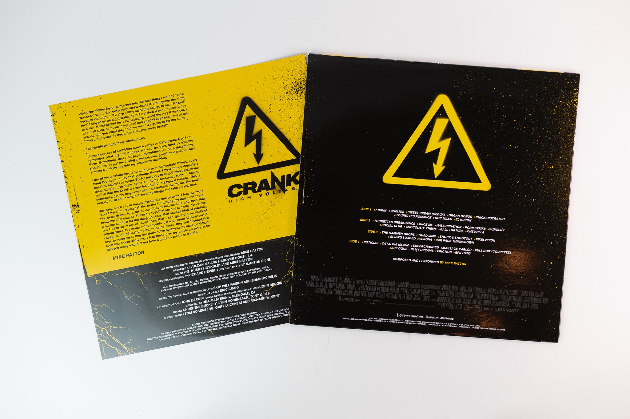 Mike Patton - Crank: High Voltage (Original Motion Picture Soundtrack) on Enjoy the Ride  Limited Half Black Half Clear with Yellow Splatter