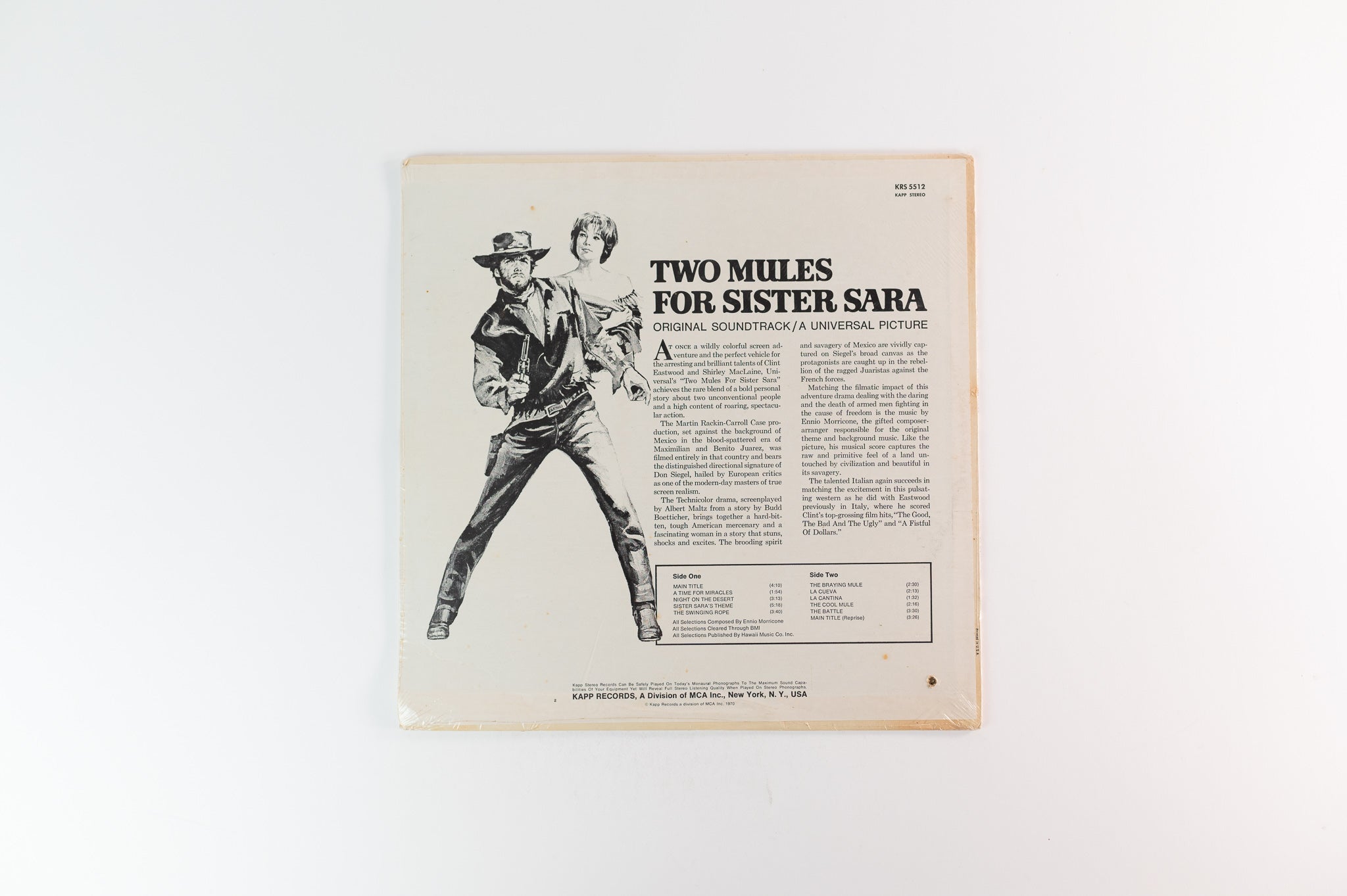 Ennio Morricone - Two Mules For Sister Sara (Original Soundtrack Album) on Kapp Sealed