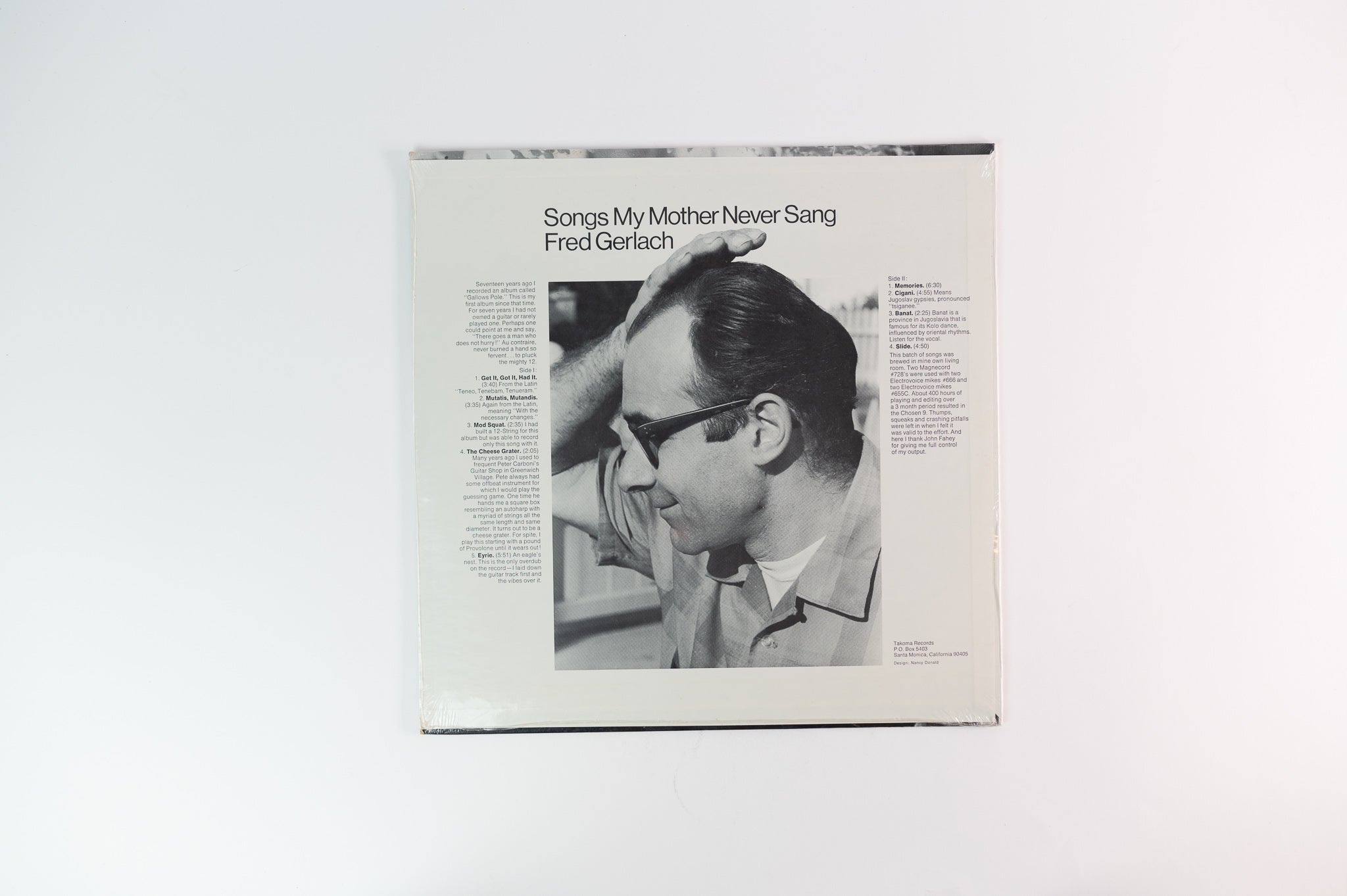 Fred Gerlach - Songs My Mother Never Sang on Takoma Sealed