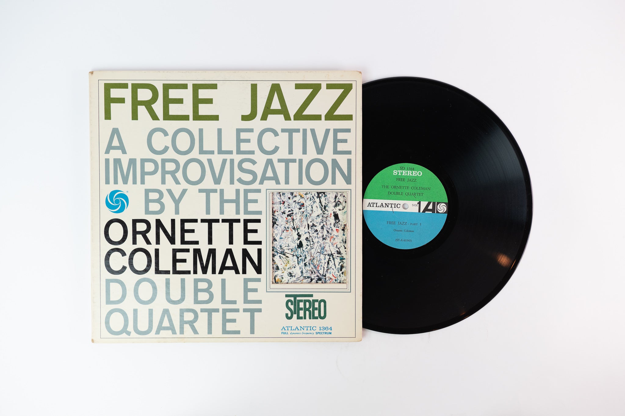 The Ornette Coleman Double Quartet - Free Jazz on Atlantic Stereo Green / Blue label with White Fan Logo