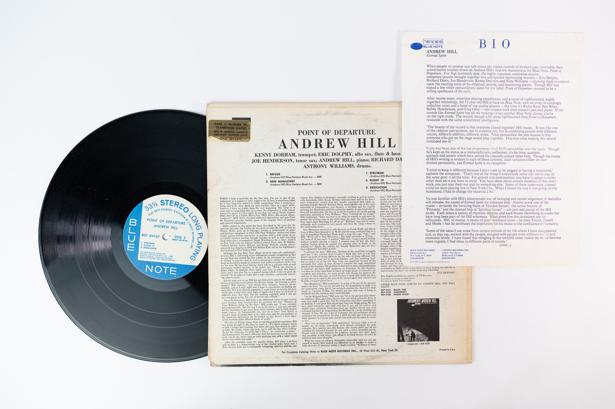 Andrew Hill - Point Of Departure on Blue Note BST 84167 Liberty