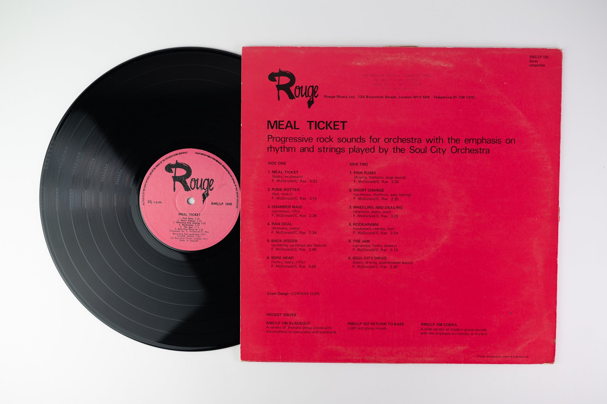 Soul City Orchestra  - Meal Ticket on Rouge - UK Pressing