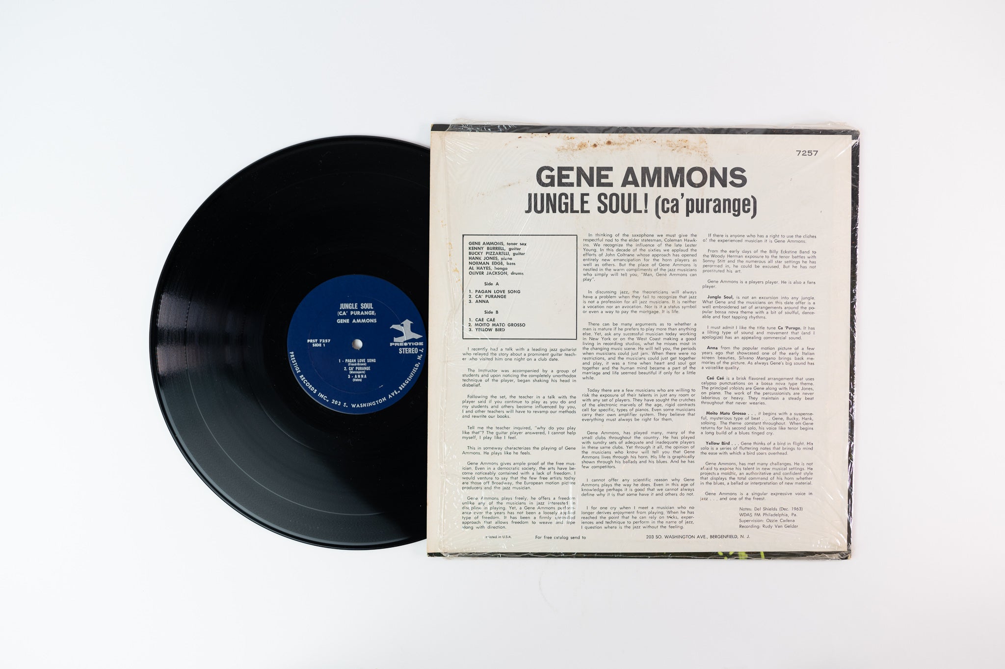 Gene Ammons - Jungle Soul! (Ca' Purange) on Prestige PR 7257 Stereo Reissue