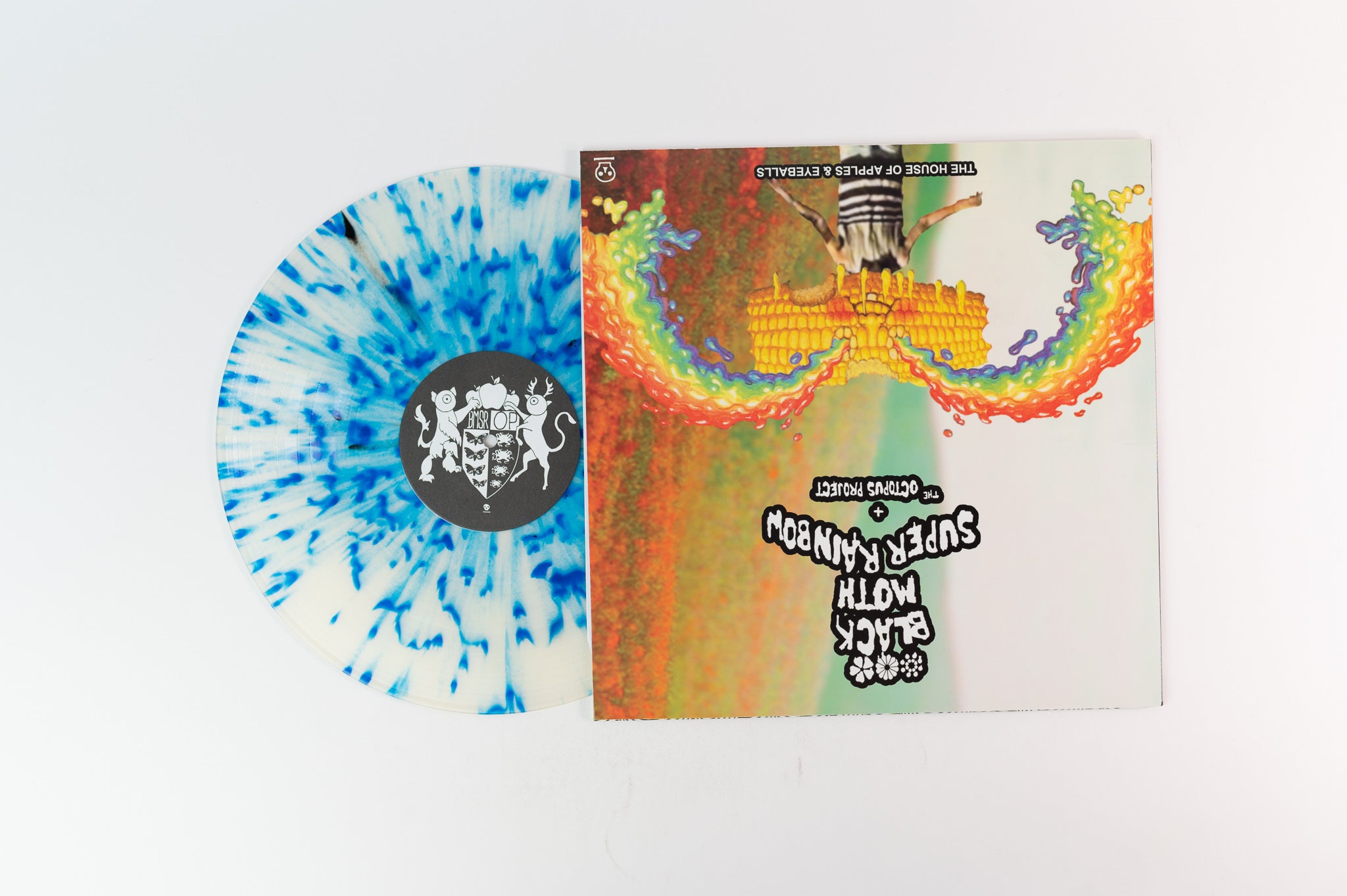 Black Moth Super Rainbow - The House Of Apples And Eyeballs on Graveface Limited Clear With Blue Splatter
