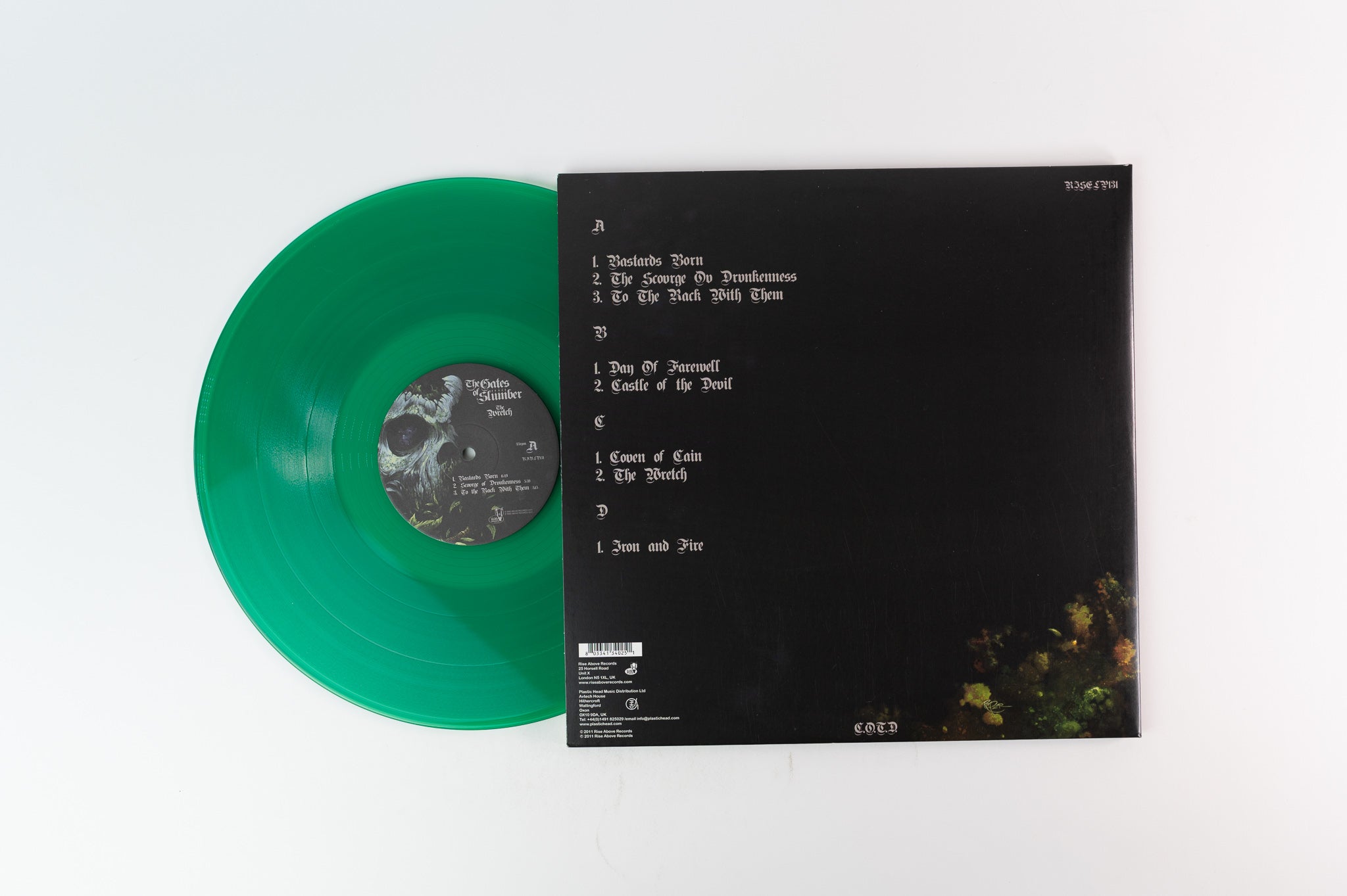 The Gates Of Slumber - The Wretch on Rise Above UK Press Green Transparent Vinyl