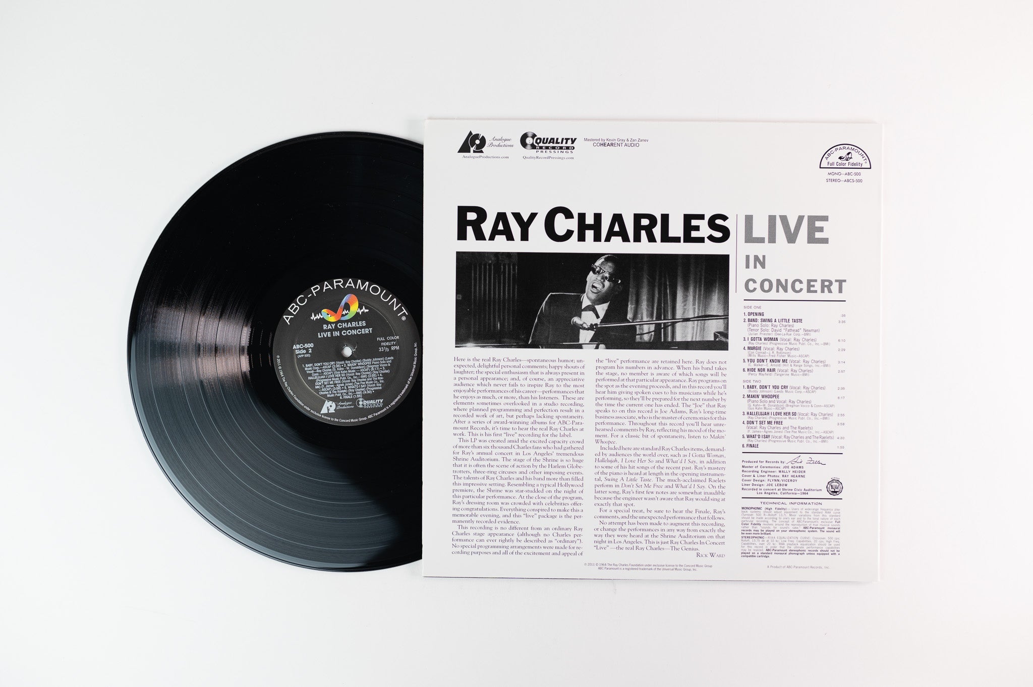 Ray Charles - Ray Charles Live In Concert on ABC Paramount 200 Gram Reissue