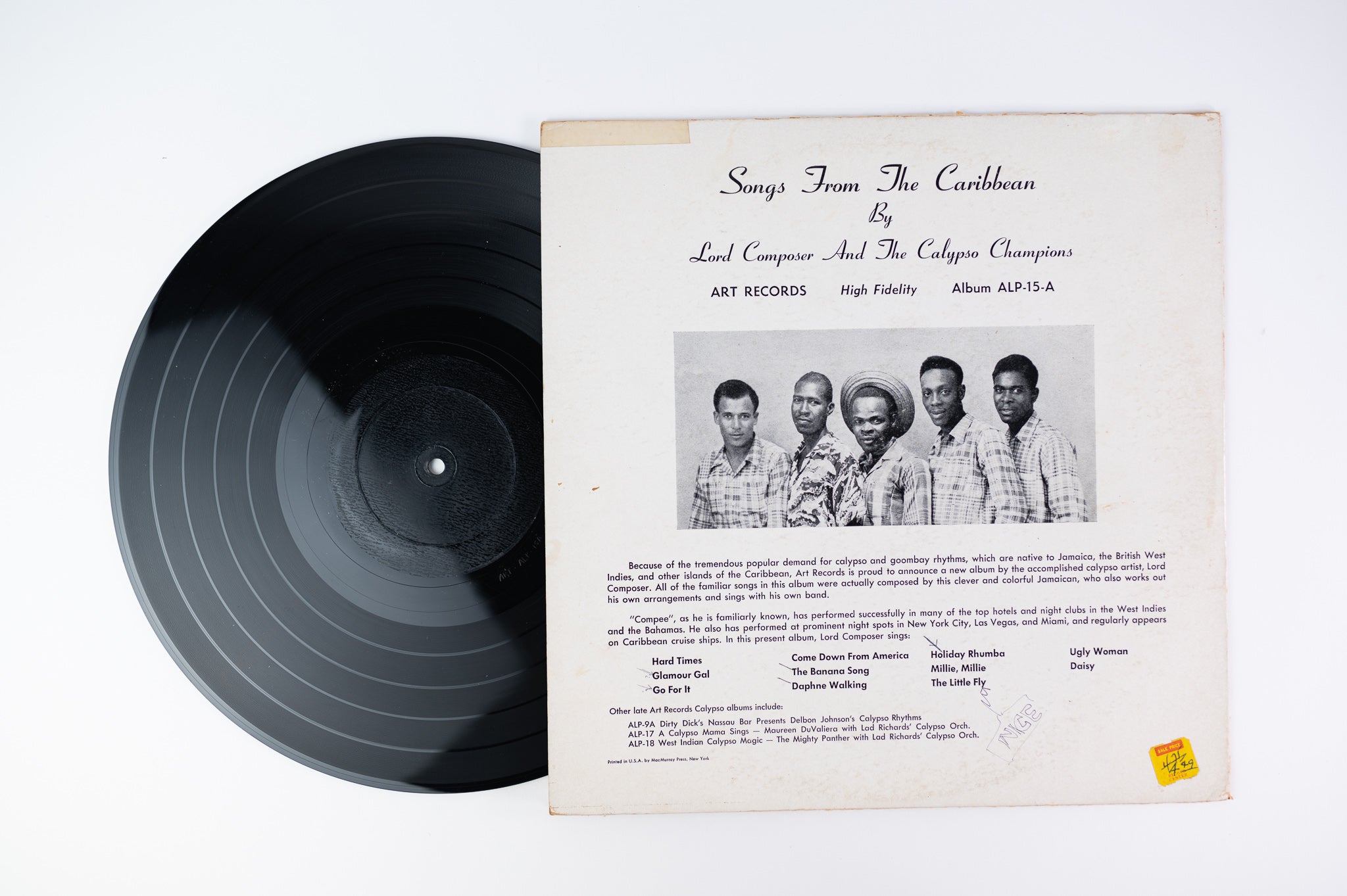 Lord Composer With The Calypso Champions - Songs From The Caribbean on Art Records