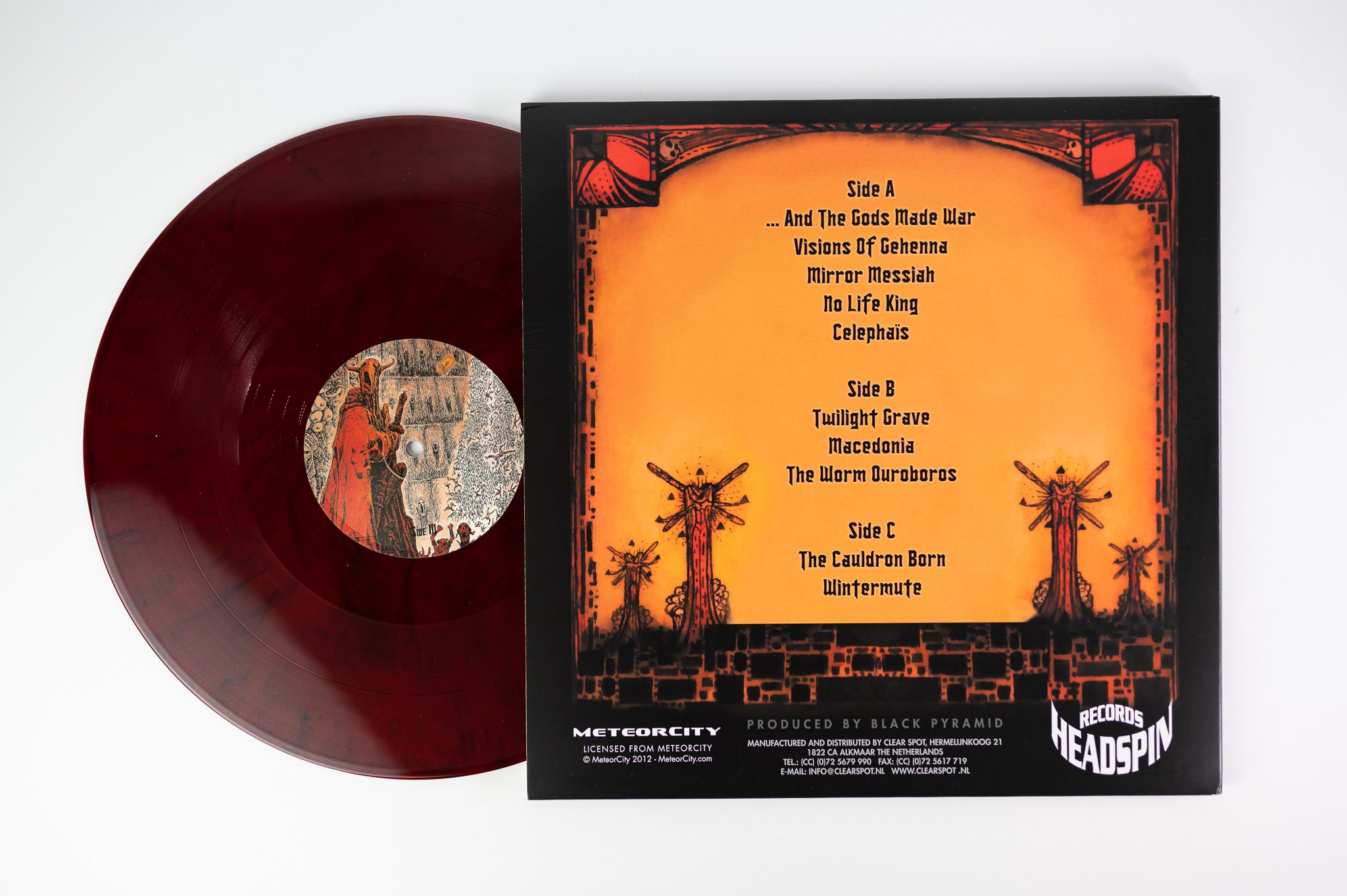 Black Pyramid - Black Pyramid on Electric Earth Red Black Swirl Belgian Pressing