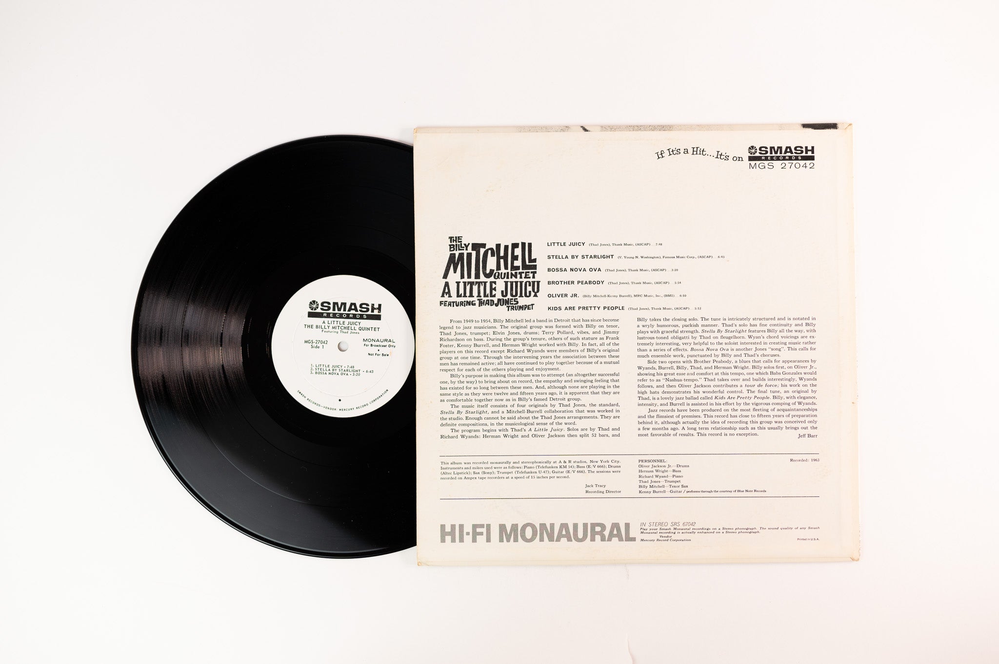 The Billy Mitchell Quintet - A Little Juicy on Smash Mono Deep Groove Promo