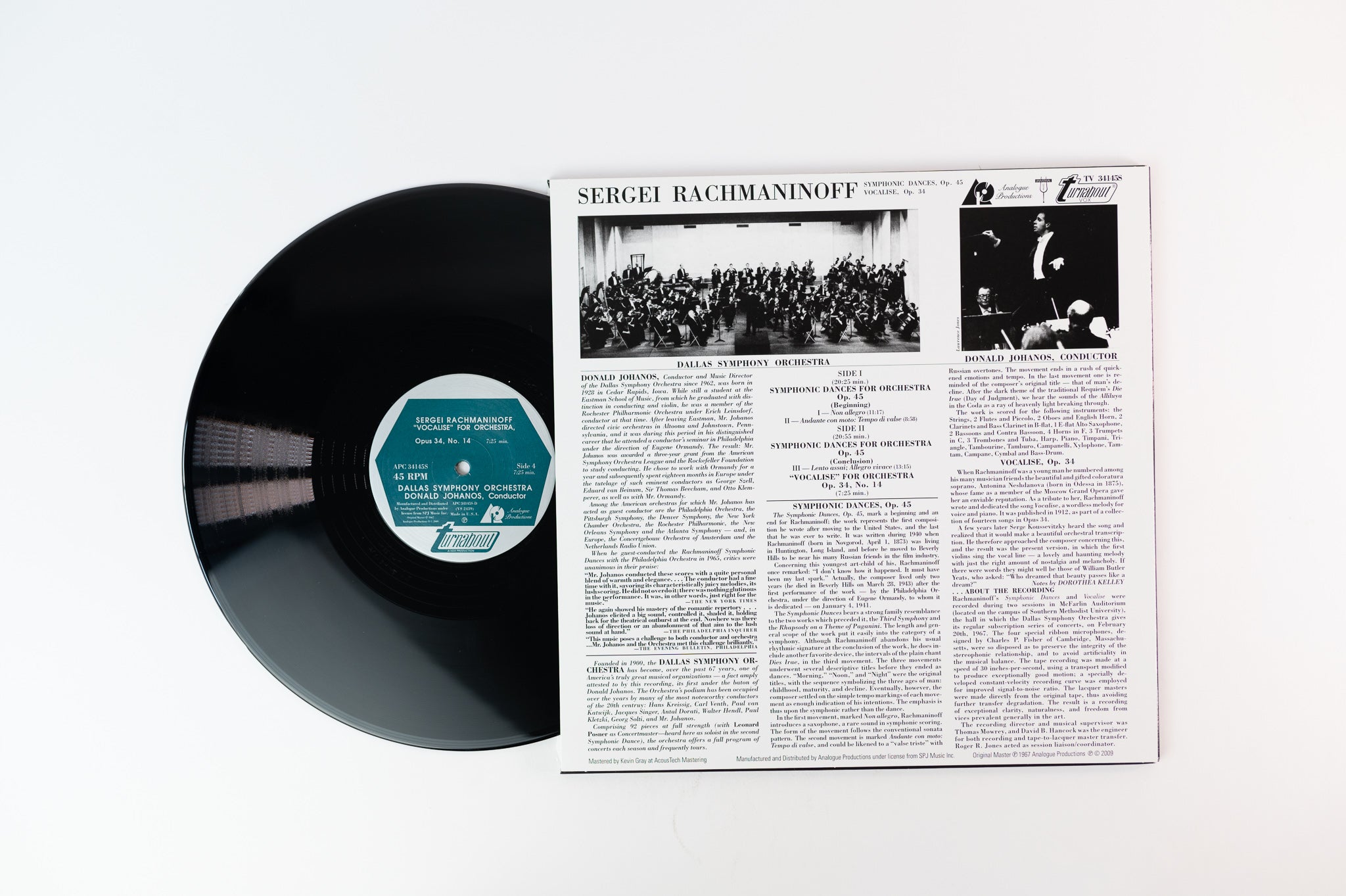 Sergei Vasilyevich Rachmaninoff - Symphonic Dances / Vocalise on Turnabout Vox Analogue Productions Reissue