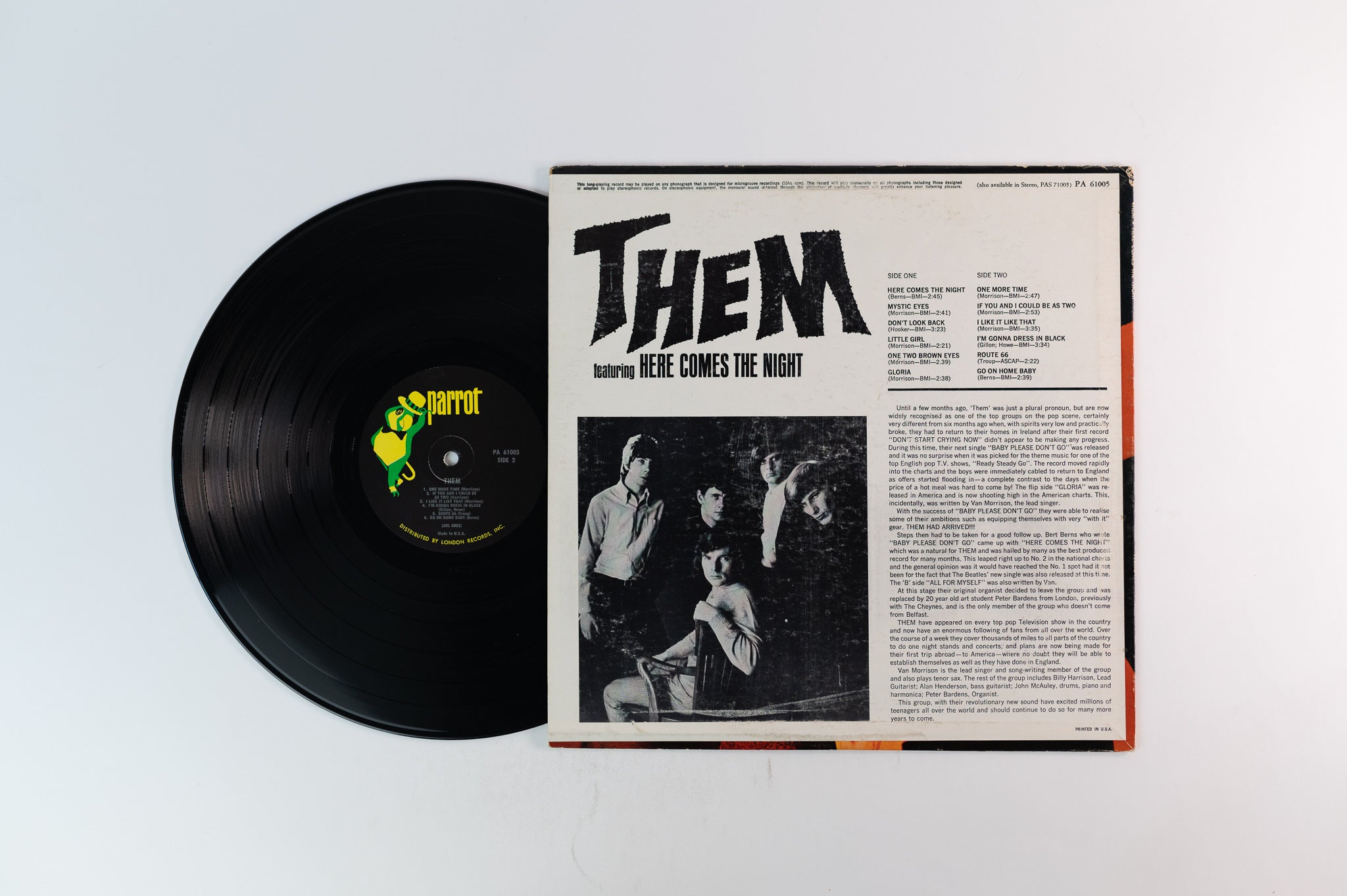 Them - Here Comes The Night on Parrot Mono