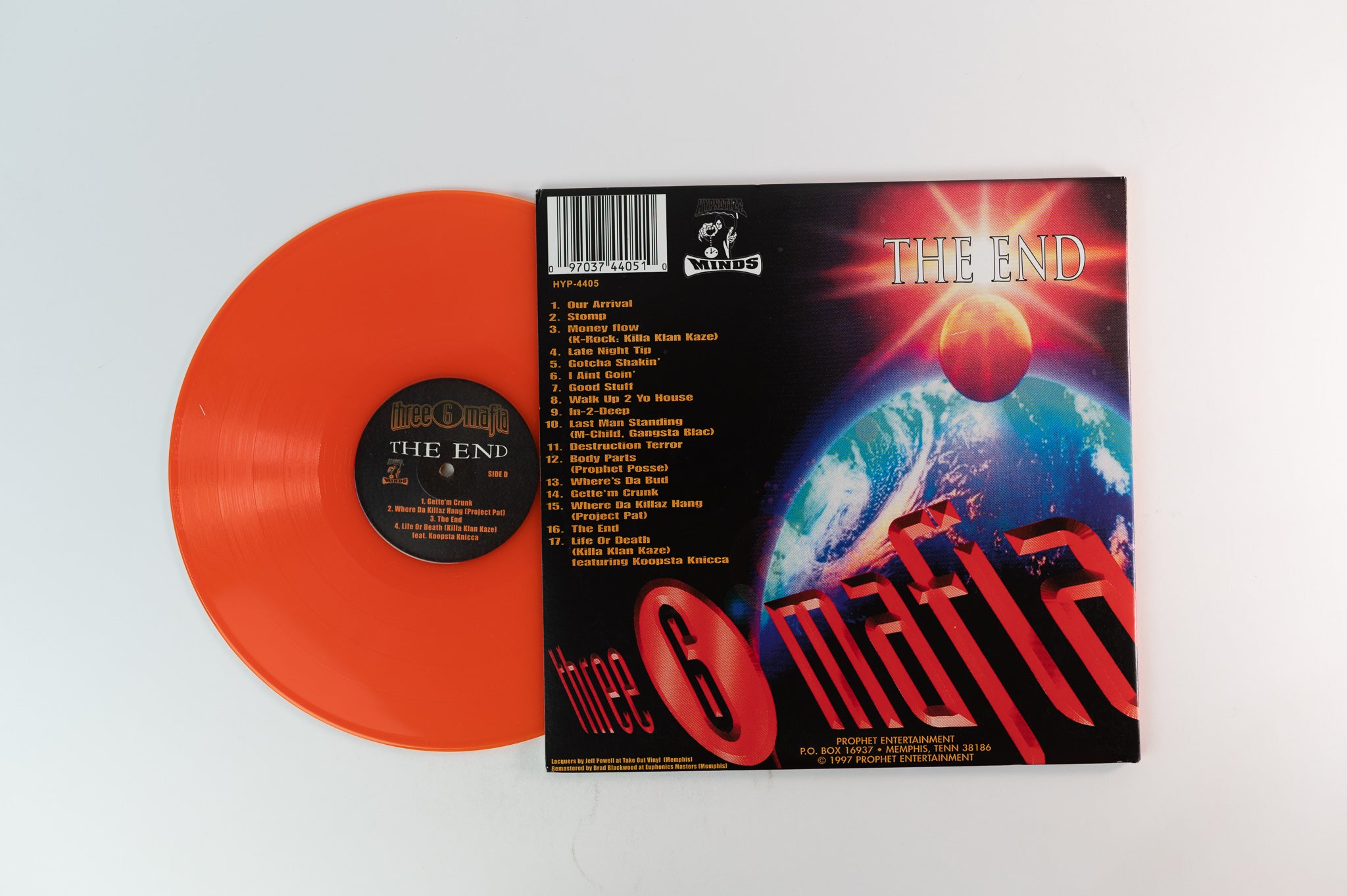 Three 6 Mafia - The End on Prophet Entertainment Limited Orange Translucent Reissue