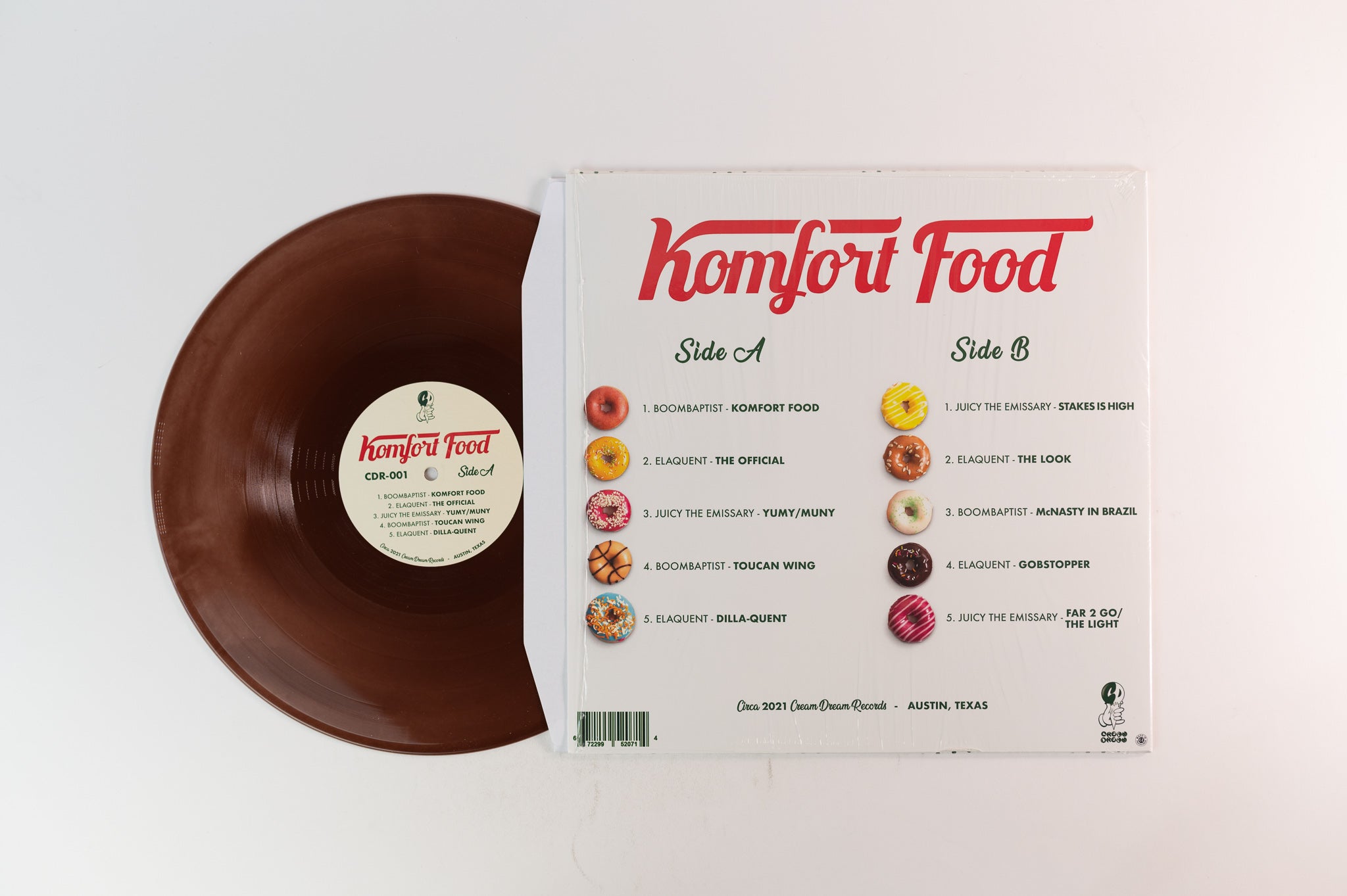 BoomBaptist - Komfort Food on Cream Dream Chocolate Glazed Colored Vinyl