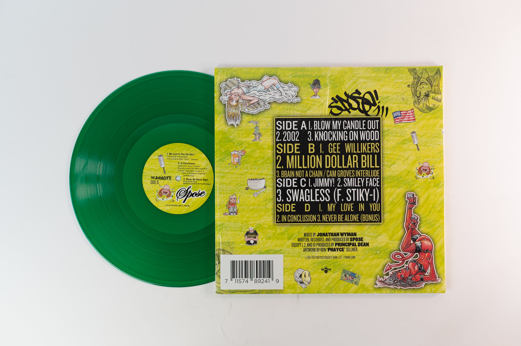 Spose - The Audacity! on P.Dank Limited Green Transparent Vinyl