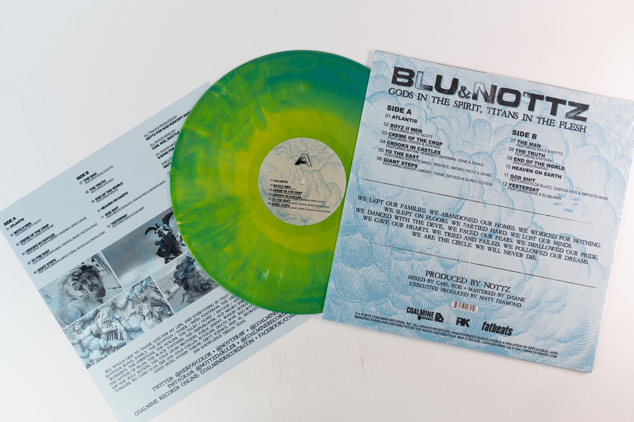 Blu - Gods In The Spirit, Titans In The Flesh on Coalmine Remastered Blue / Yellow Swirl Vinyl