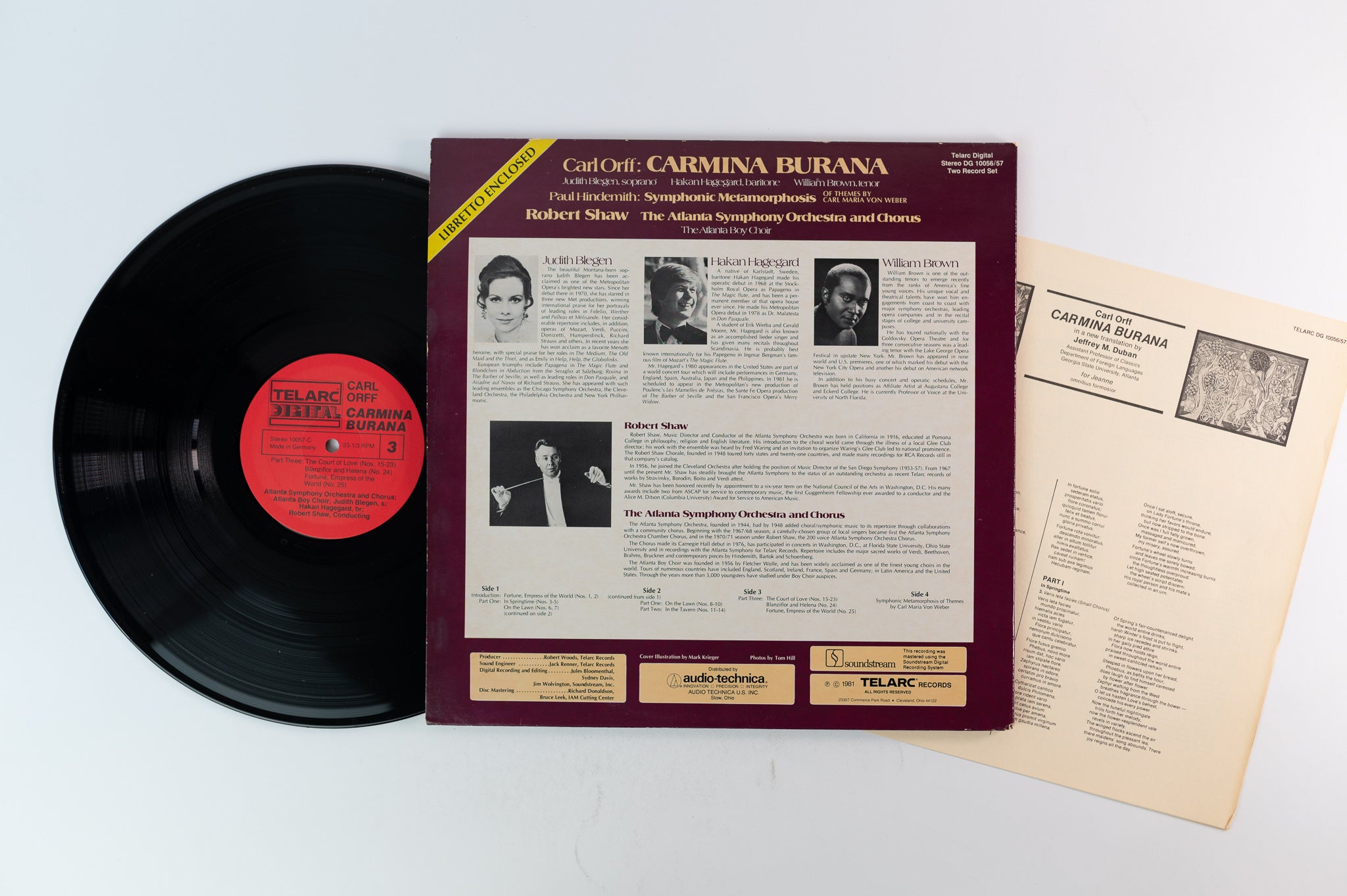 Carl Orff - Carmina Burana, Symphonic Metamorphosis on Telarc Digital German Pressing