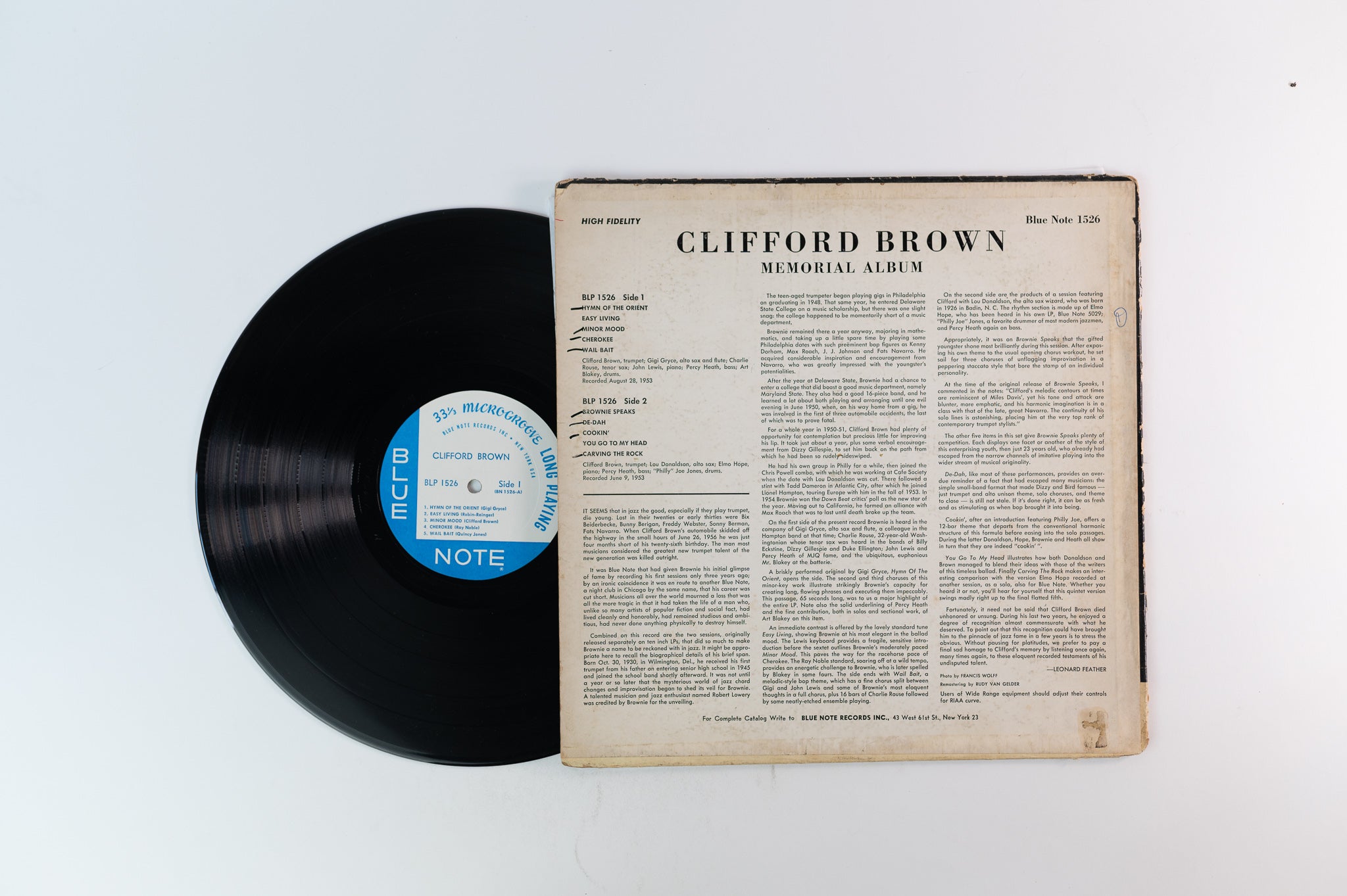 Clifford Brown - Memorial Album on Blue Note 1526 Mono NY Not Deep Groove