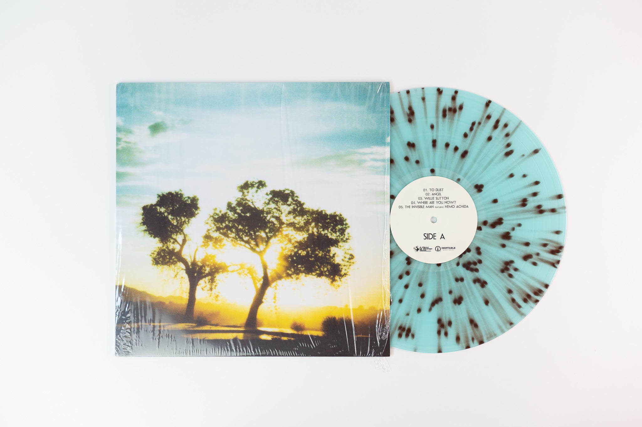 Built To Fade - To Dust on A Piece of Strange  Sky Blue w/ Brown Splatter Vinyl Repress