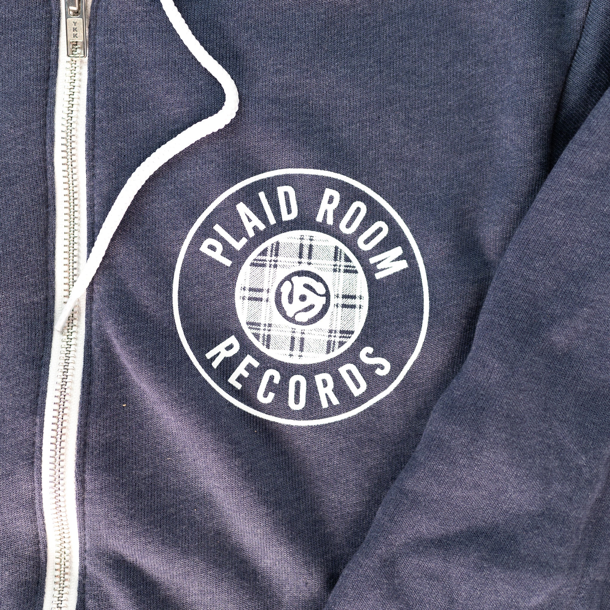 Plaid Room Zip-Up Hoodie - Heather Blue