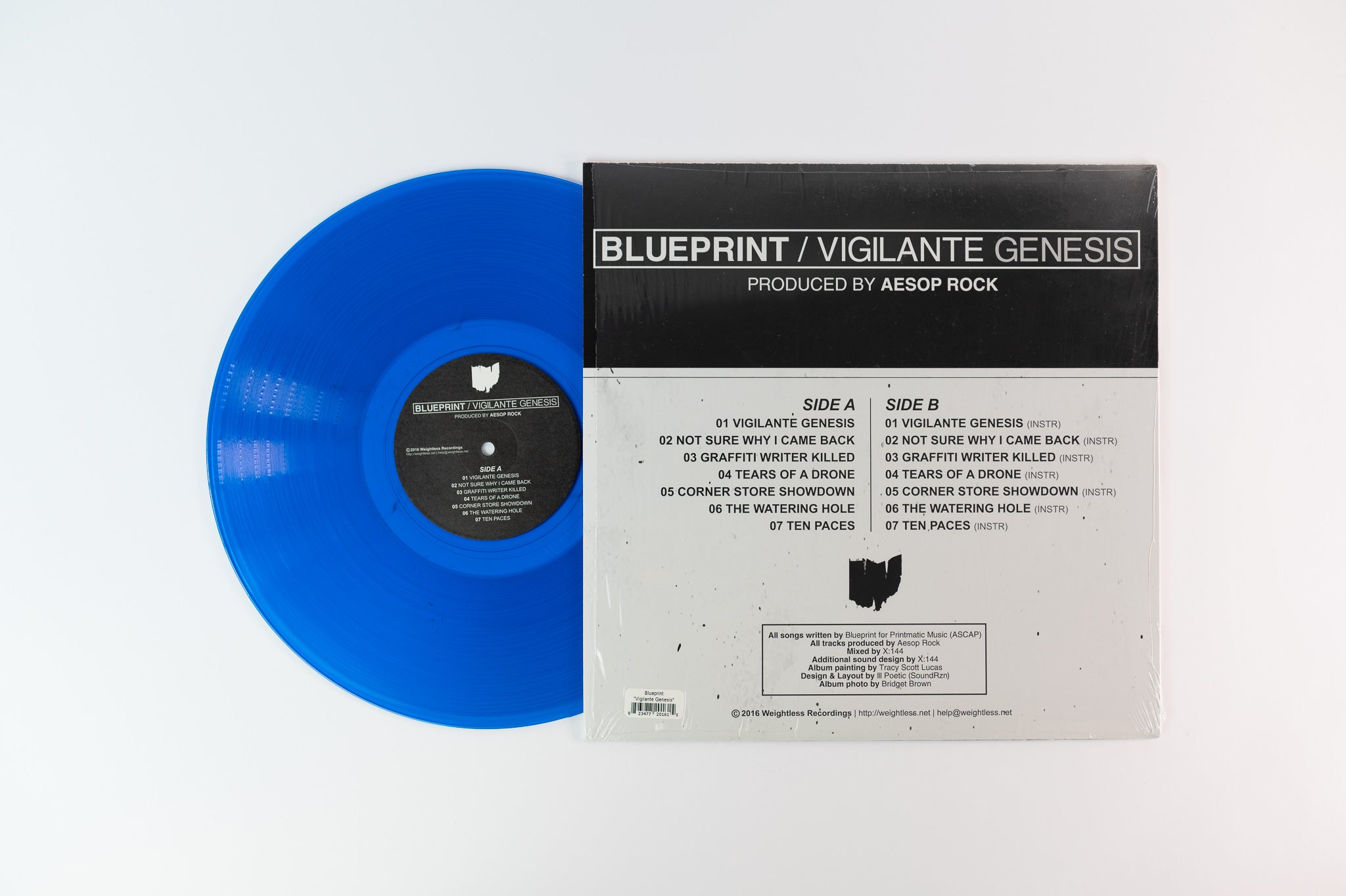Blueprint - Vigilante Genesis on Weightless Recordings - Blue Vinyl
