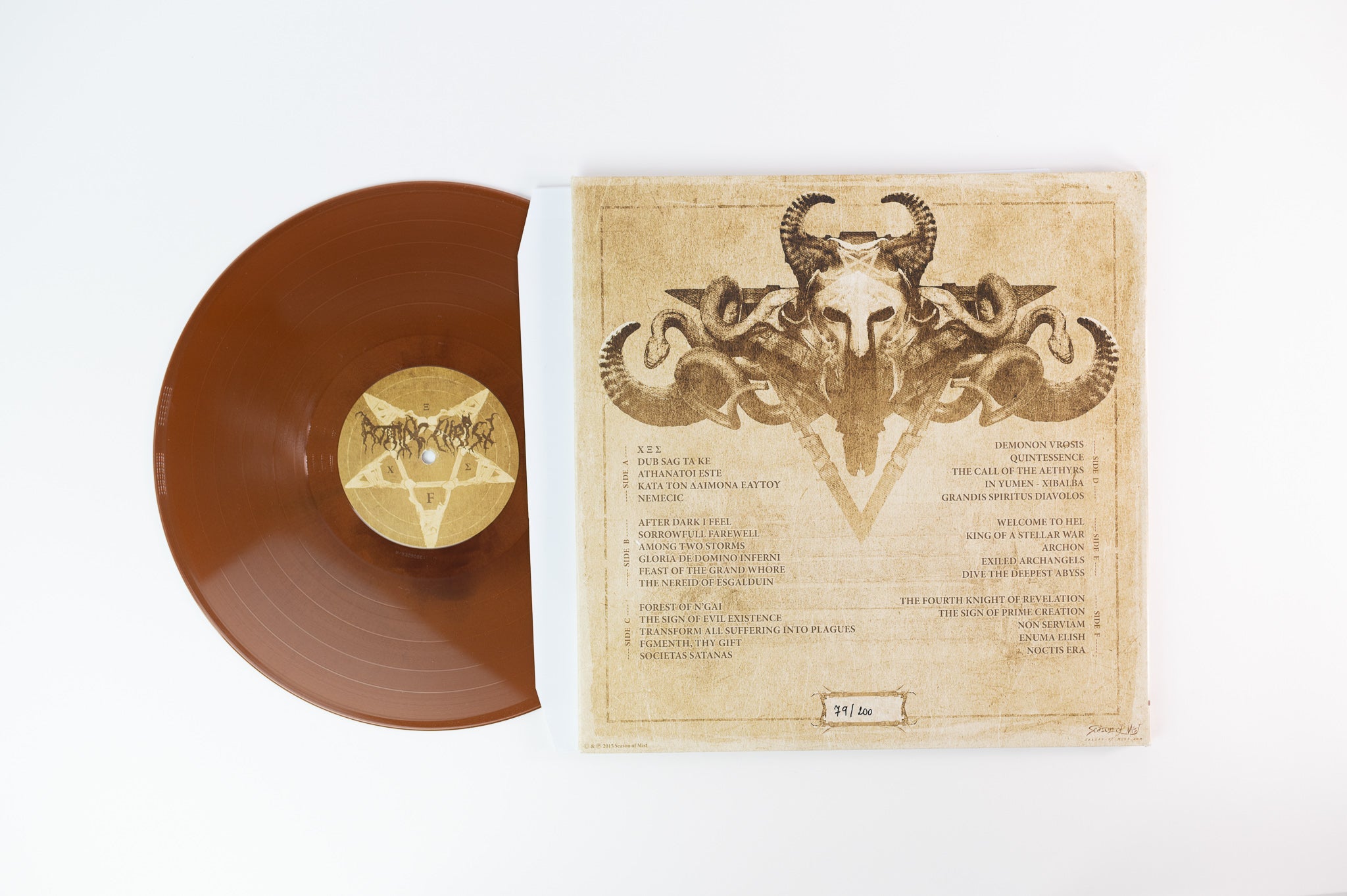 Rotting Christ - Lucifer Over Athens on Season of Mist Limited Numbered Brown Haze Vinyl
