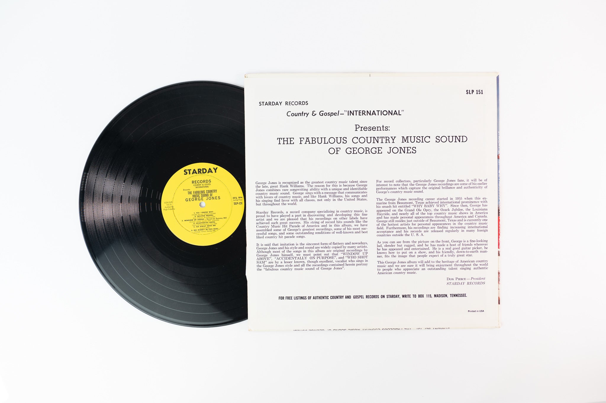 George Jones - The Fabulous Country Music Sound Of on Starday