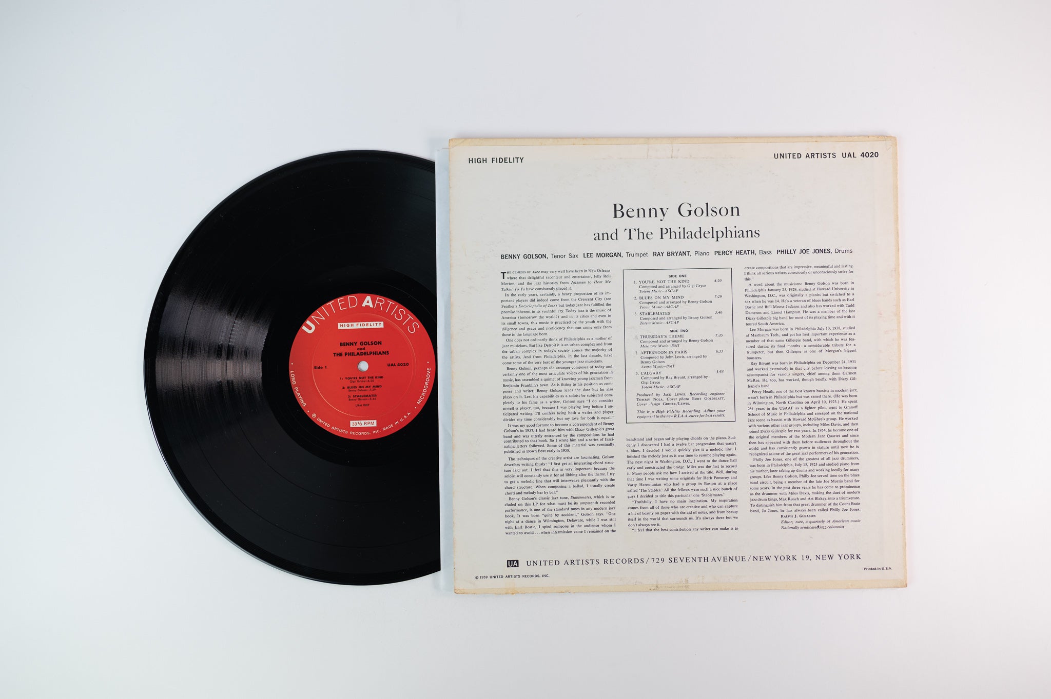 Benny Golson And The Philadelphians - Benny Golson & The Philadelphians on United Artists Records Mono