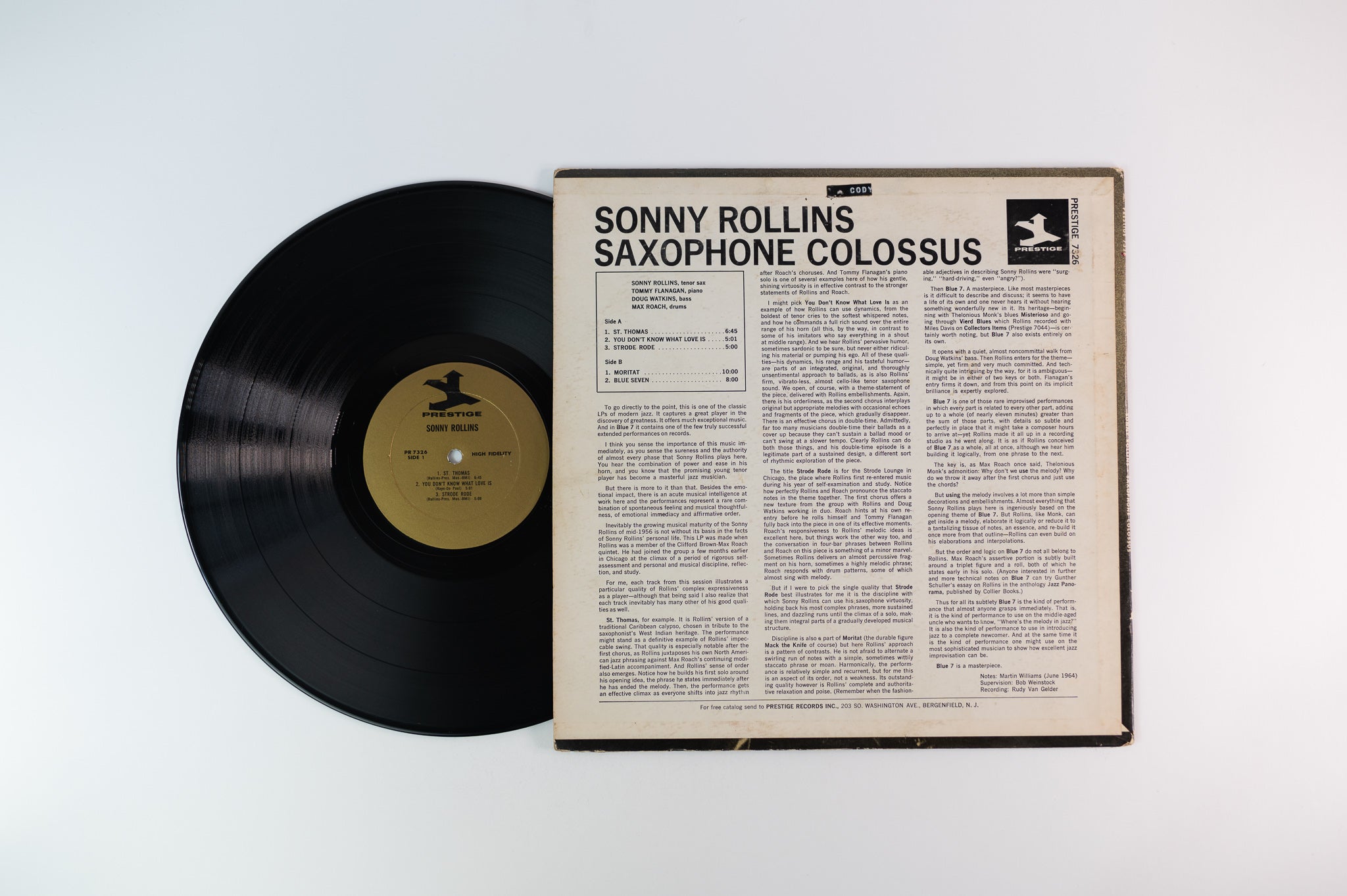 Sonny Rollins - Saxophone Colossus on Prestige