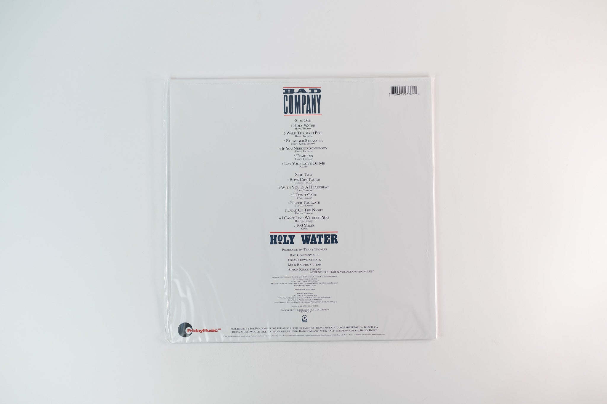 Bad Company - Holy Water on Friday Music -Blue Vinyl Sealed