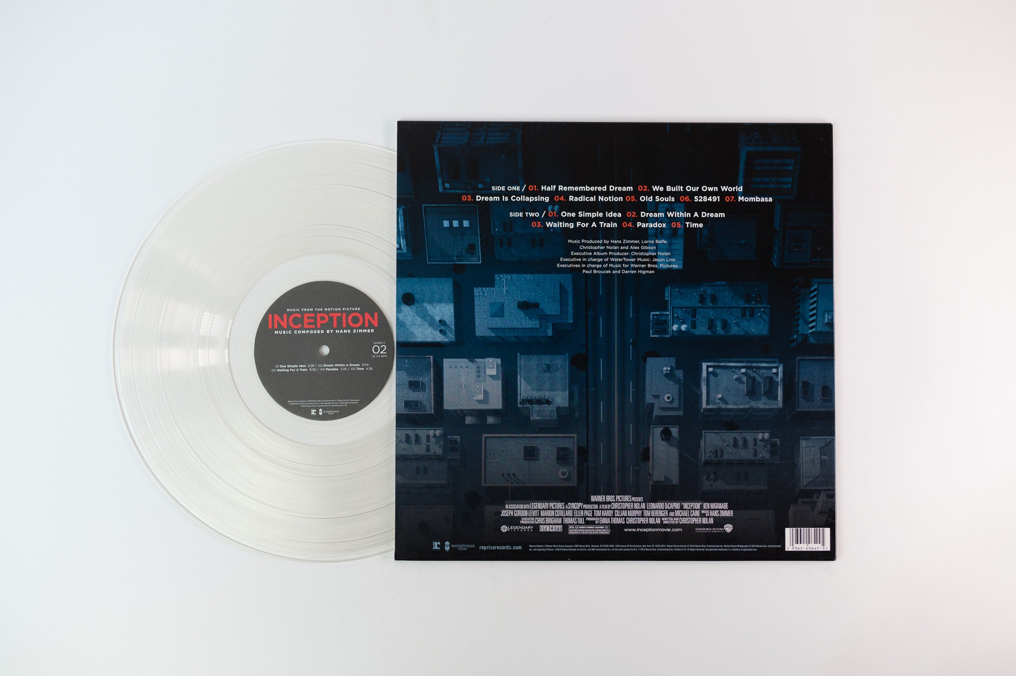 Hans Zimmer - Inception (Music From The Motion Picture) on Reprise / Watertower - Clear Vinyl