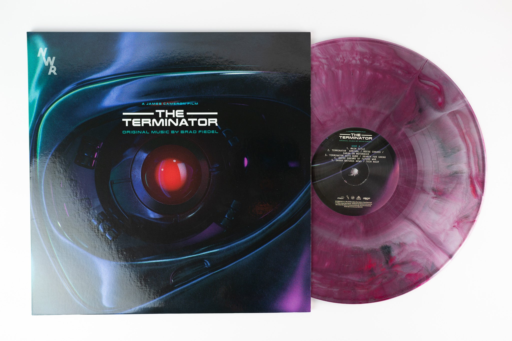 Brad Fiedel - The Terminator on Milan Red/Silver Marbled & Blue/Silver Marbled Vinyl