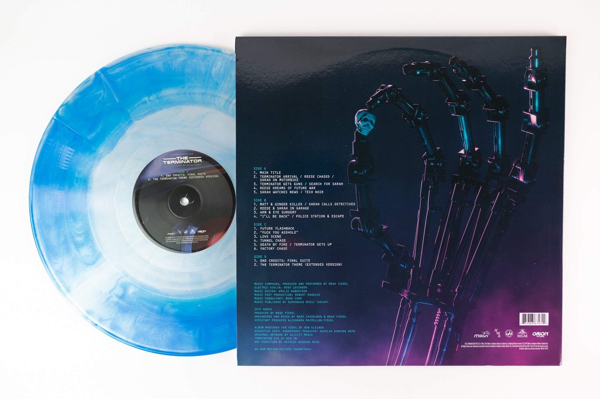 Brad Fiedel - The Terminator on Milan Red/Silver Marbled & Blue/Silver Marbled Vinyl