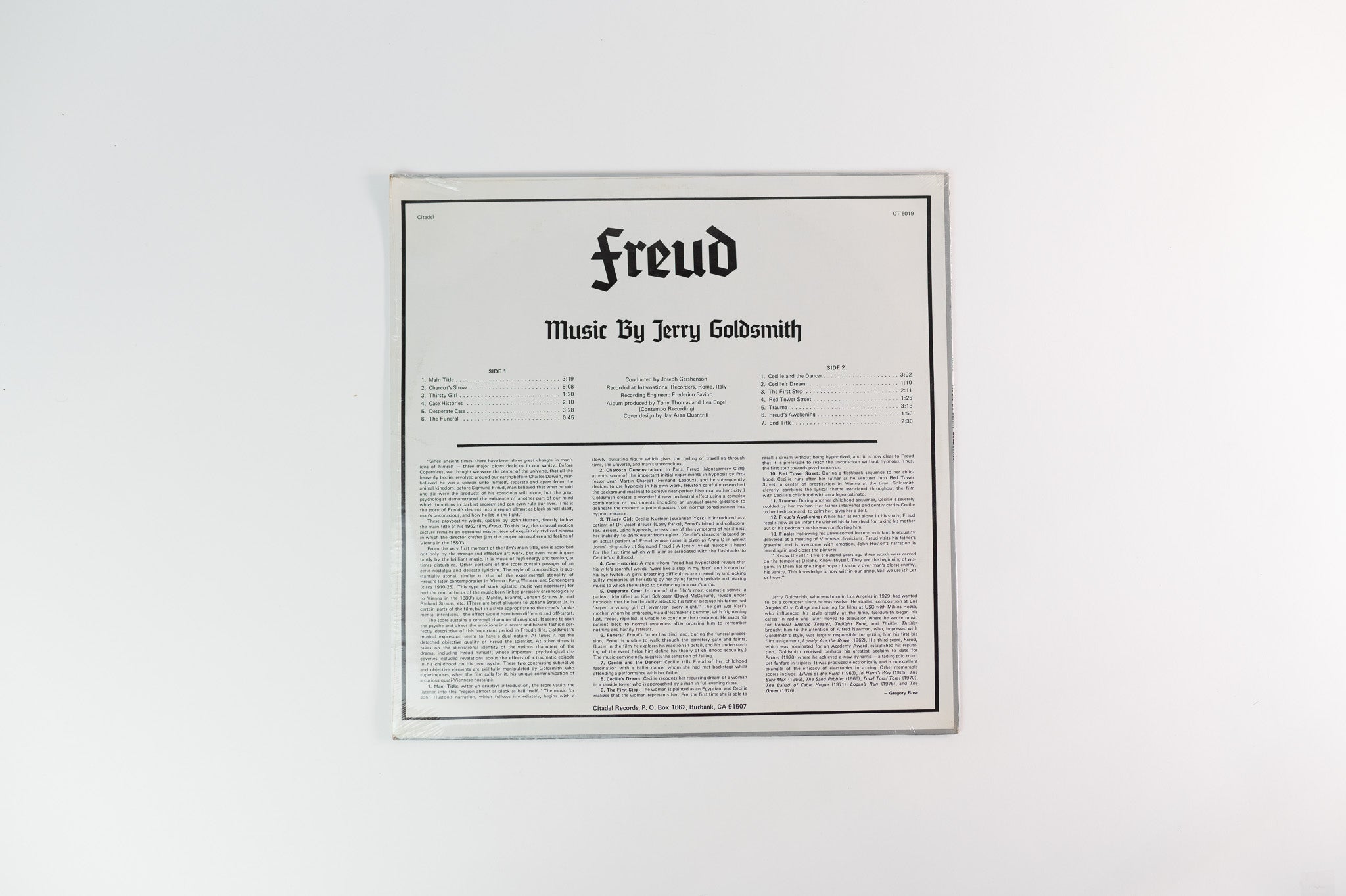 Jerry Goldsmith - Freud Soundtrack on Citadel Sealed