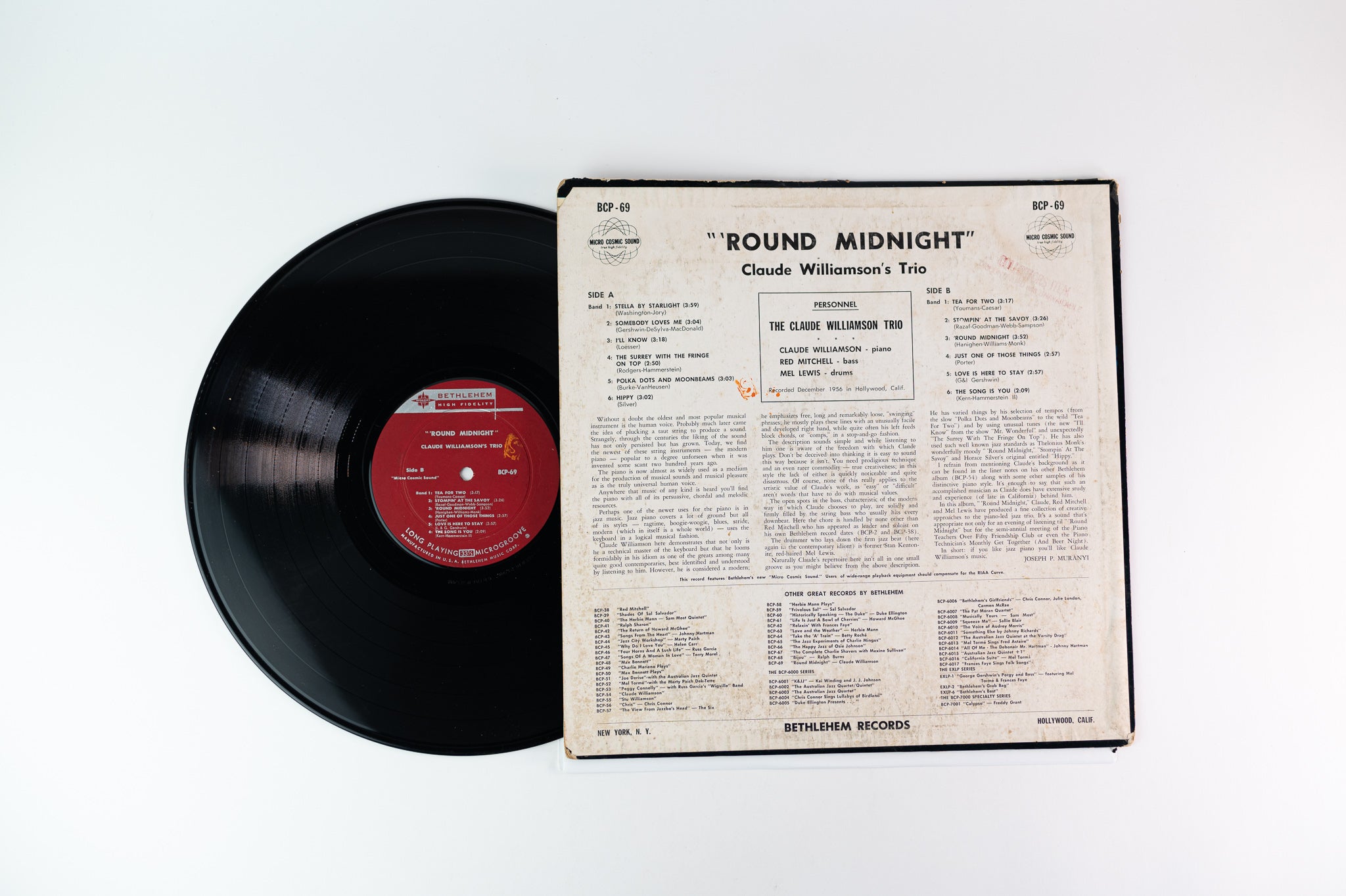 The Claude Williamson Trio - 'Round Midnight on Bethlehem Mono Deep Groove