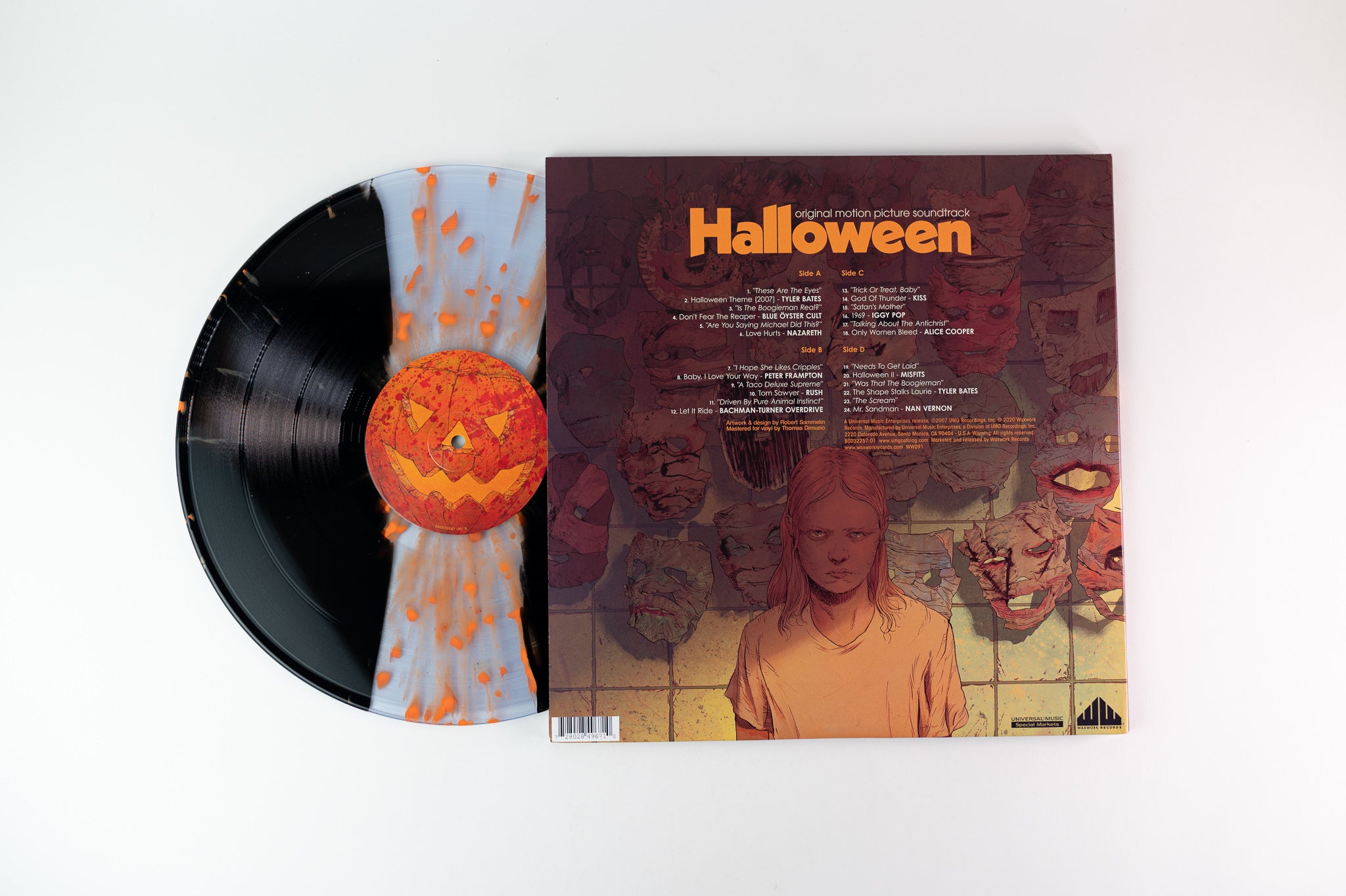 Various - Rob Zombie's Halloween (Original Motion Picture Soundtrack) on Waxwork Clear & Black Striped w/ Orange Splatter Reissue