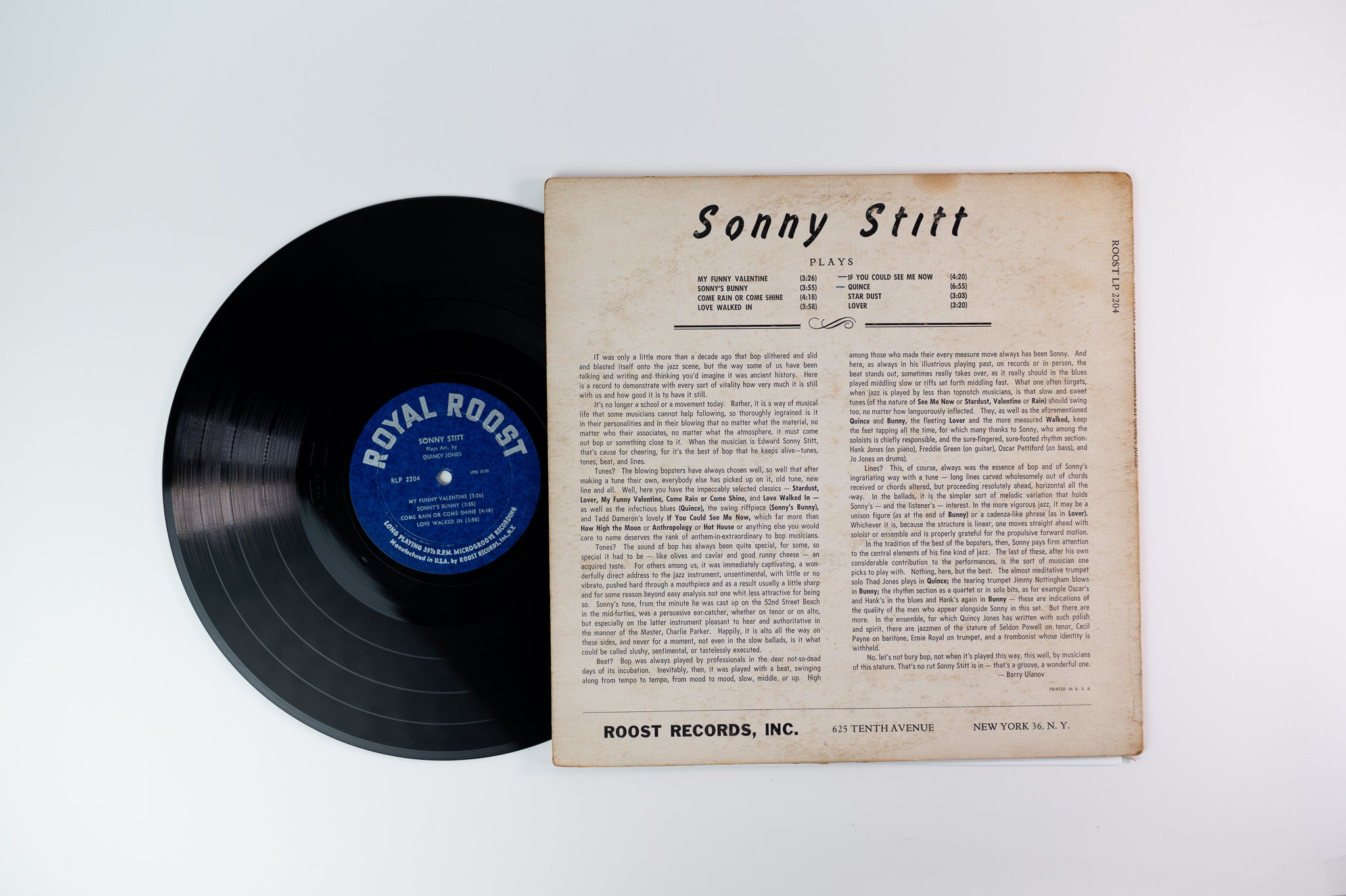 Sonny Stitt - Sonny Stitt Plays Arrangements From The Pen Of Quincy Jones on Royal Roost Mono Deep Groove