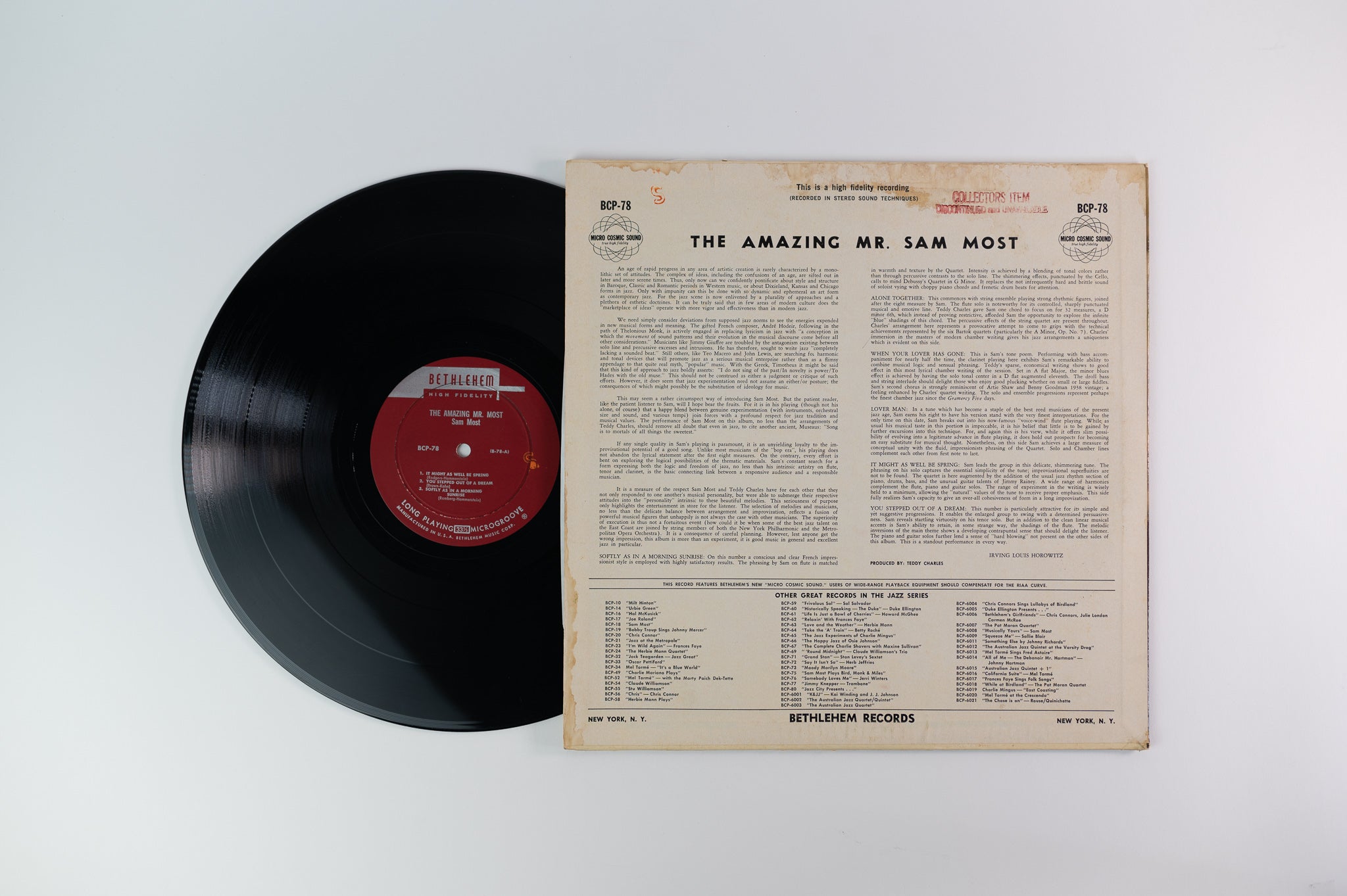Sam Most - The Amazing Mr. Sam Most on Bethlehem Mono Deep Groove