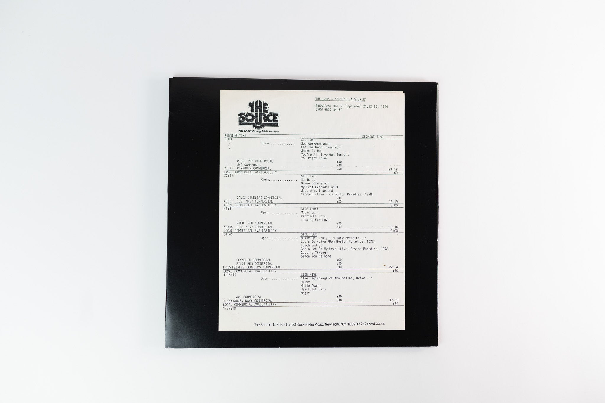 The Cars - Moving In Stereo Radio Special The Source Promo