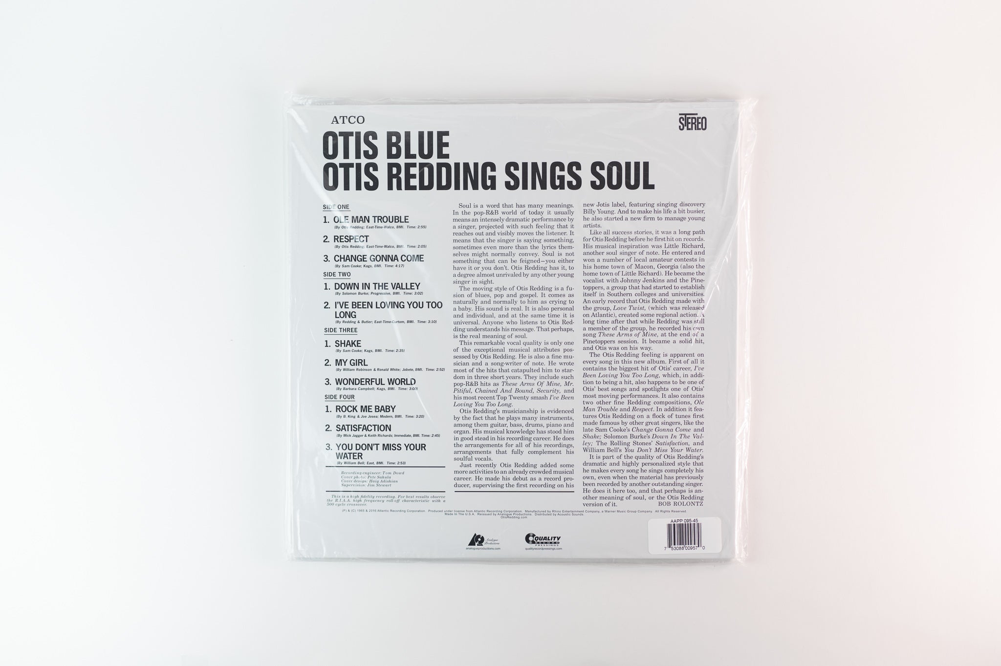 Otis Redding - Otis Blue / Otis Redding Sings Soul on Analogue Productions - Sealed