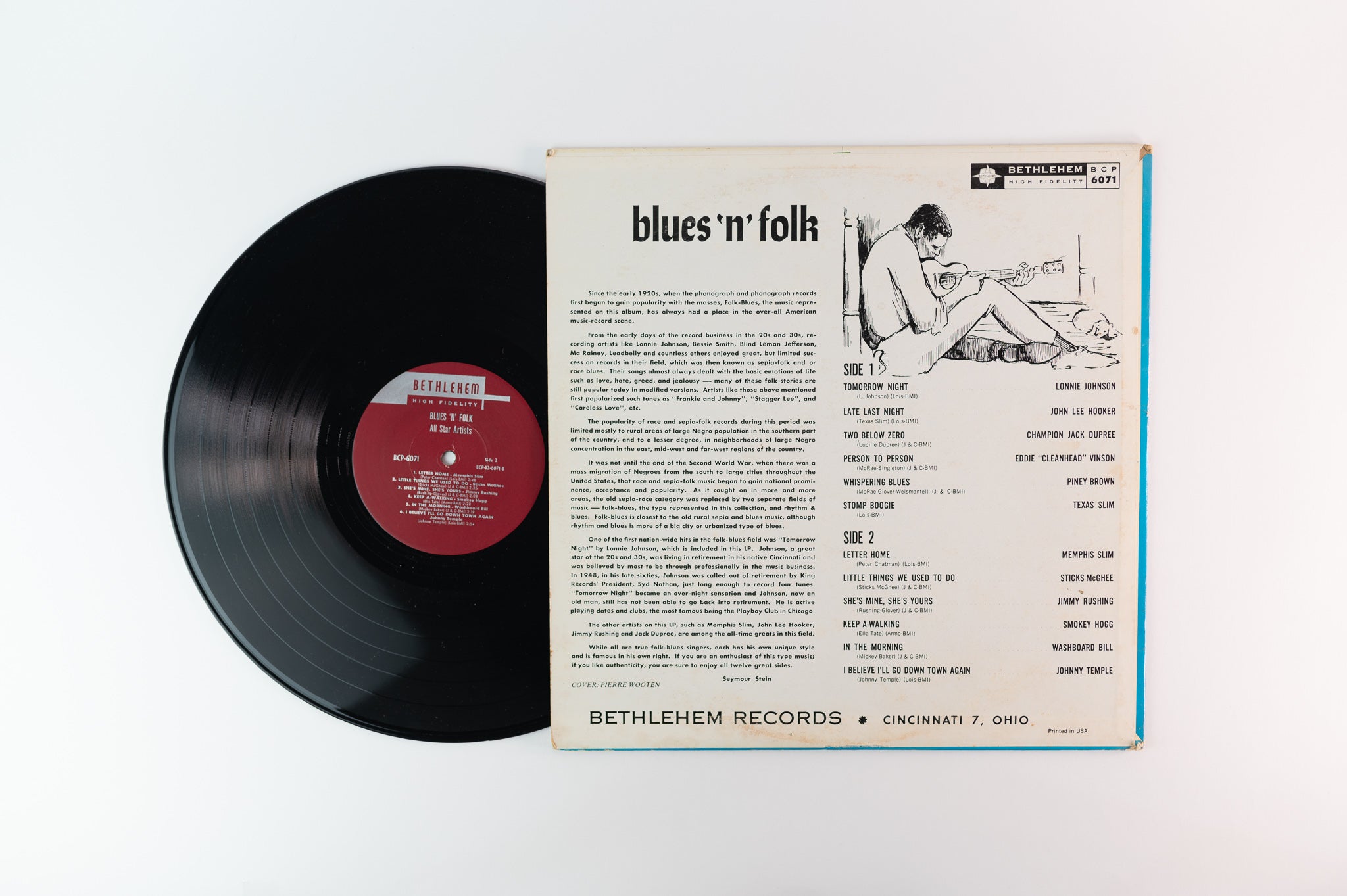 Various - Blues 'N' Folk on Bethlehem Mono John Lee Hooker Memphis Slim