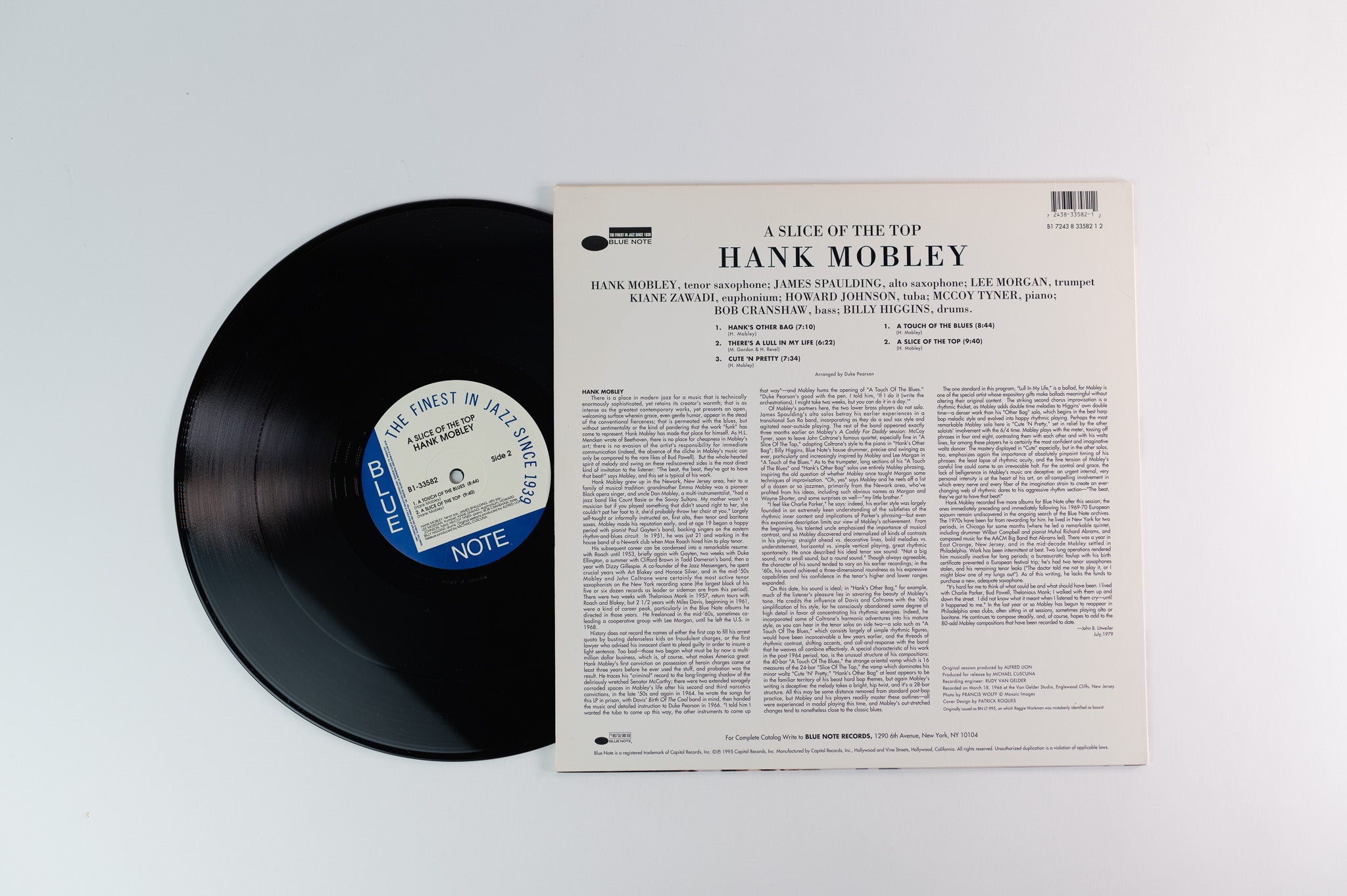 Hank Mobley - A Slice Of The Top on Blue Note 1995 180 Gram Reissue