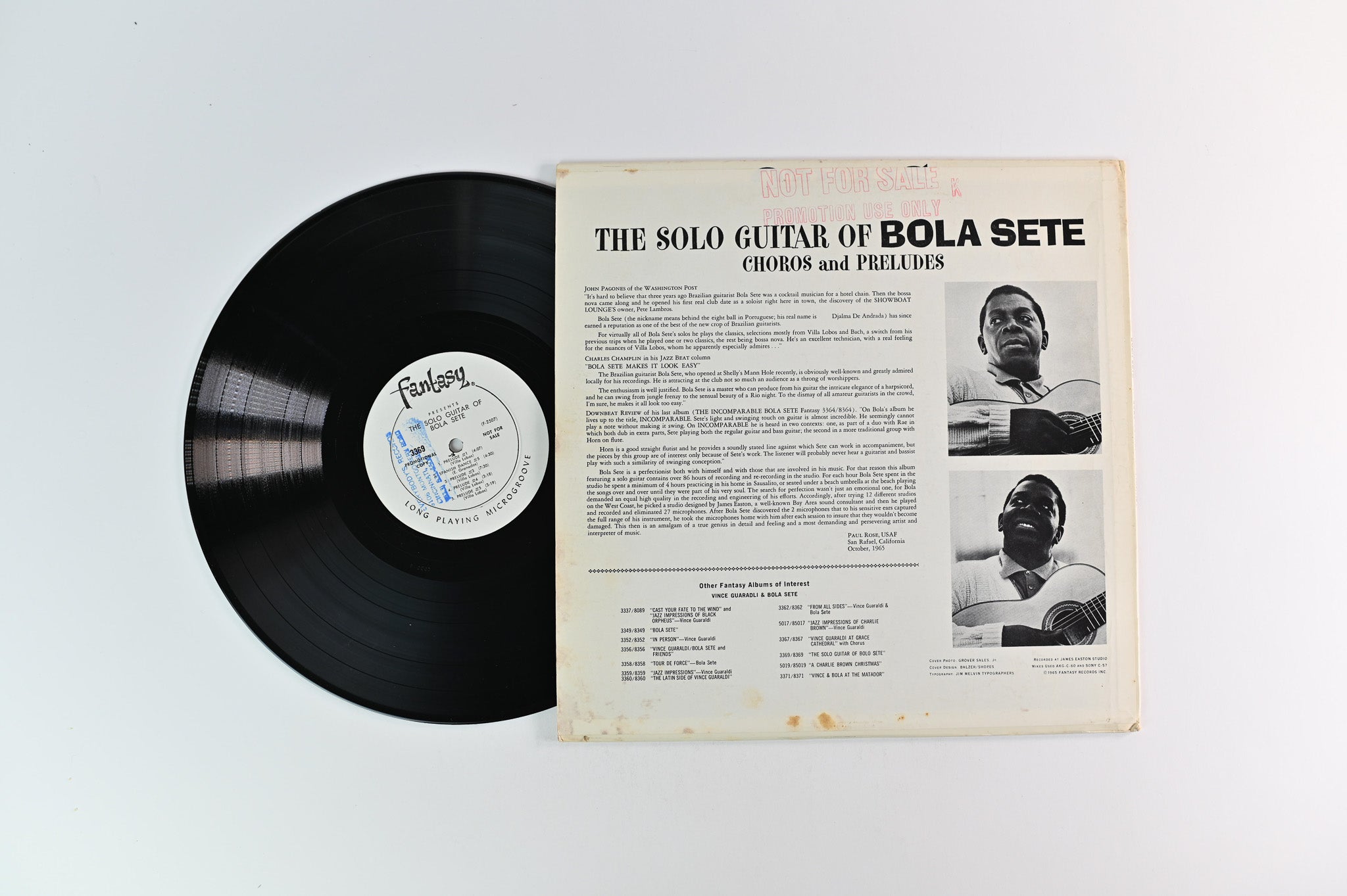 Bola Sete - The Solo Guitar Of Bola Sete on Fantasy Promo